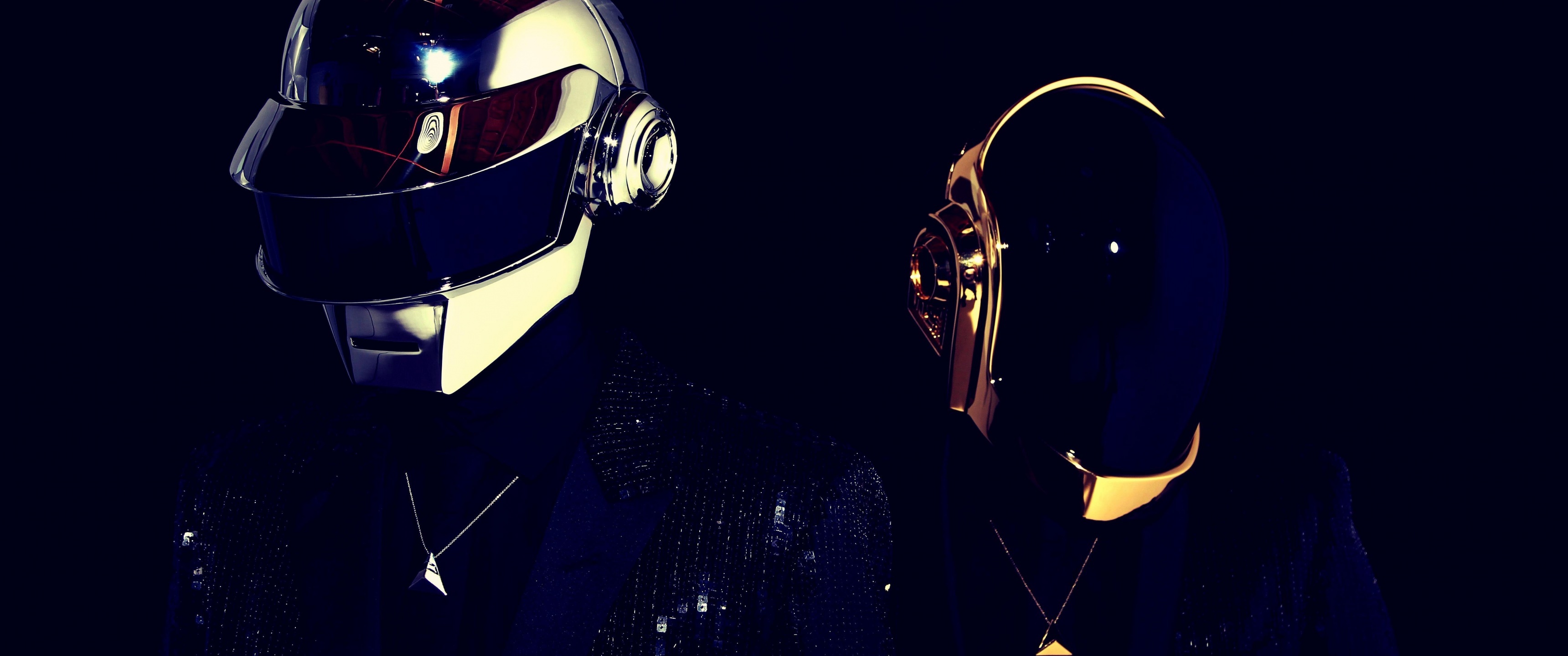 Daft Punk, 4K wallpaper, Electronic music duo, 3440x1440 Dual Screen Desktop