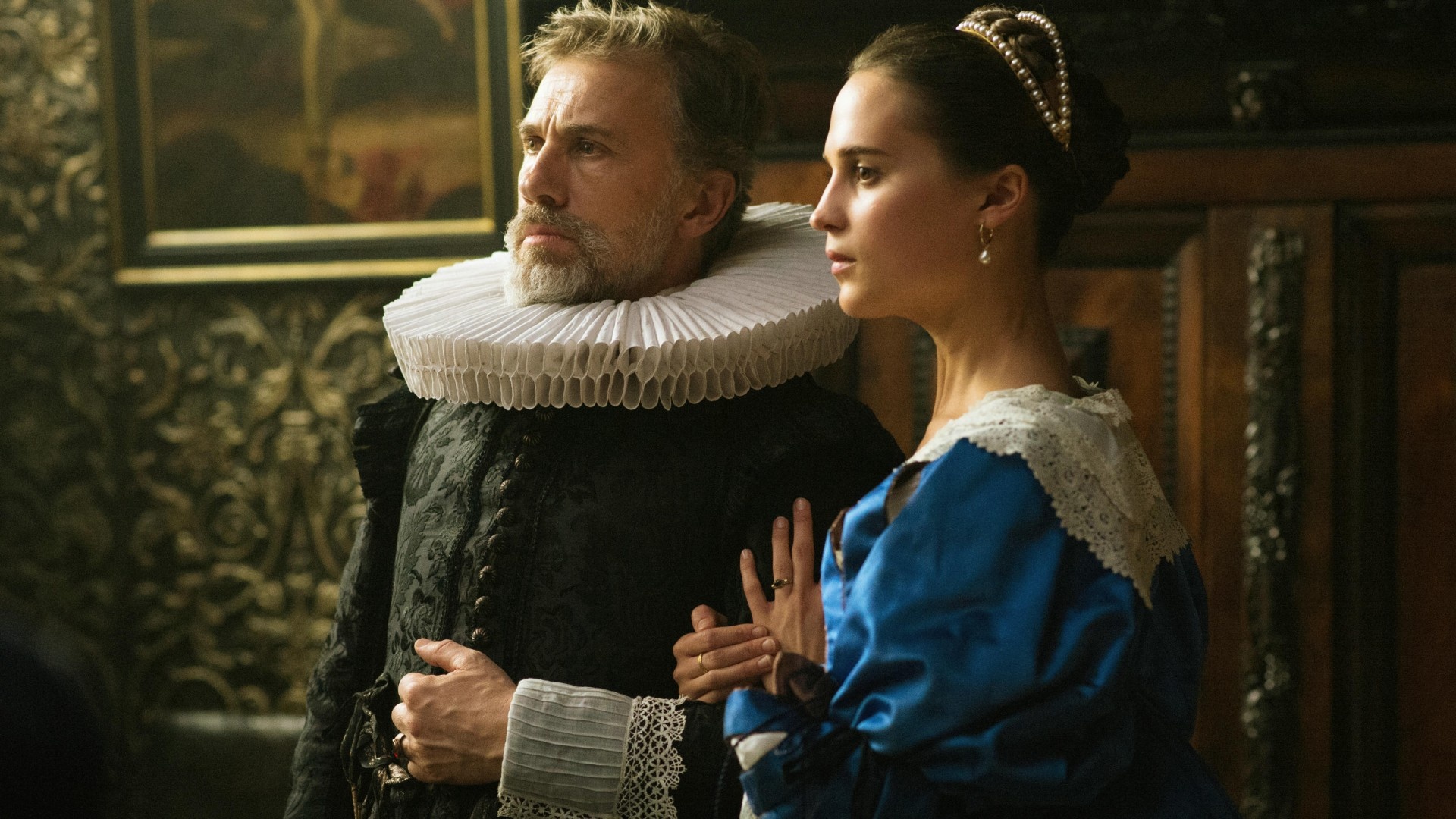 Tulip Fever, Alicia Vikander, Christoph Waltz, Intriguing period drama, 1920x1080 Full HD Desktop