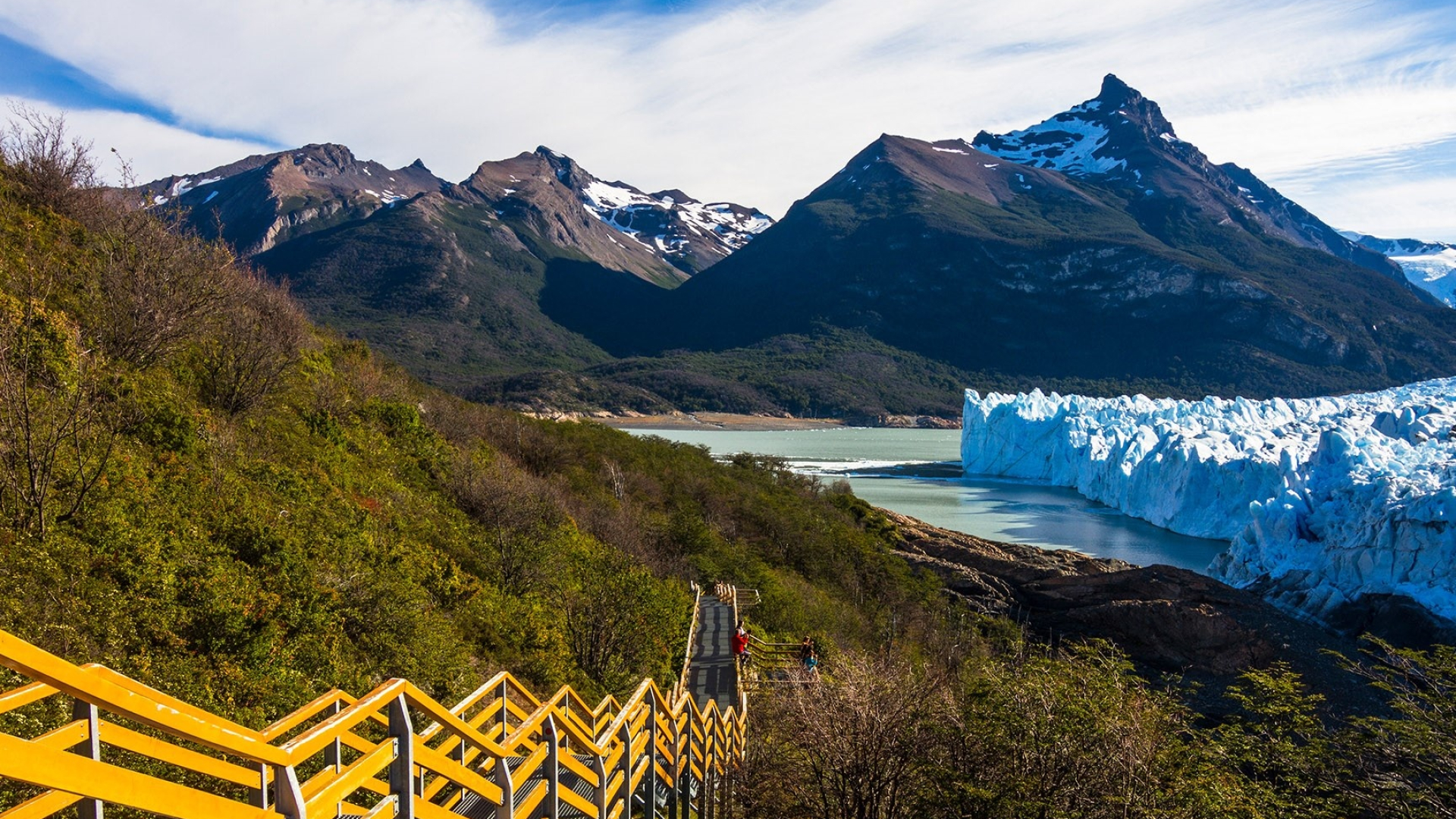 Los Glaciares National Park travels, Footpath alongside Perito, Moreno glacier, Spotlight images, 1920x1080 Full HD Desktop