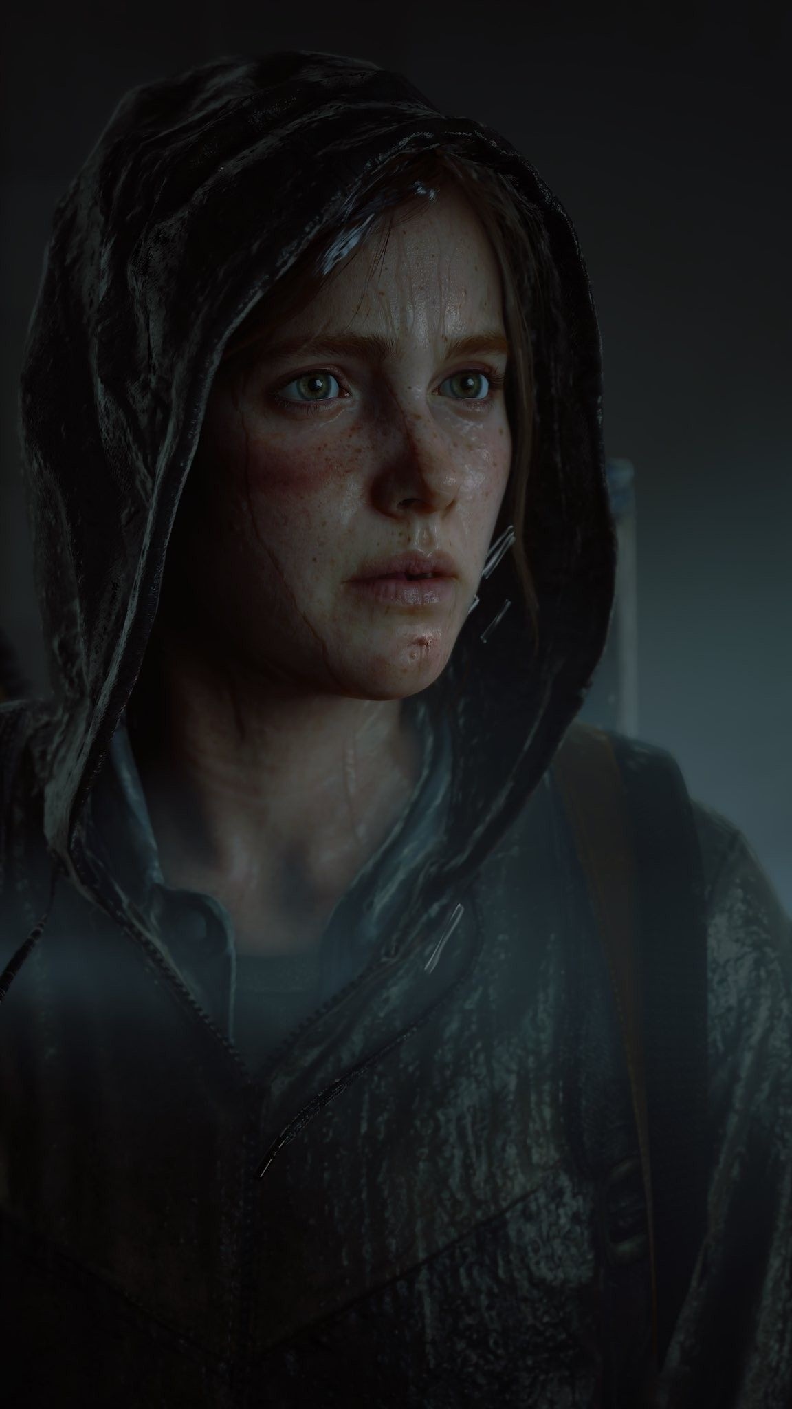 Ellie Williams, The Last of Us Part II, wet hooded jacket, HD Phone wallpaper