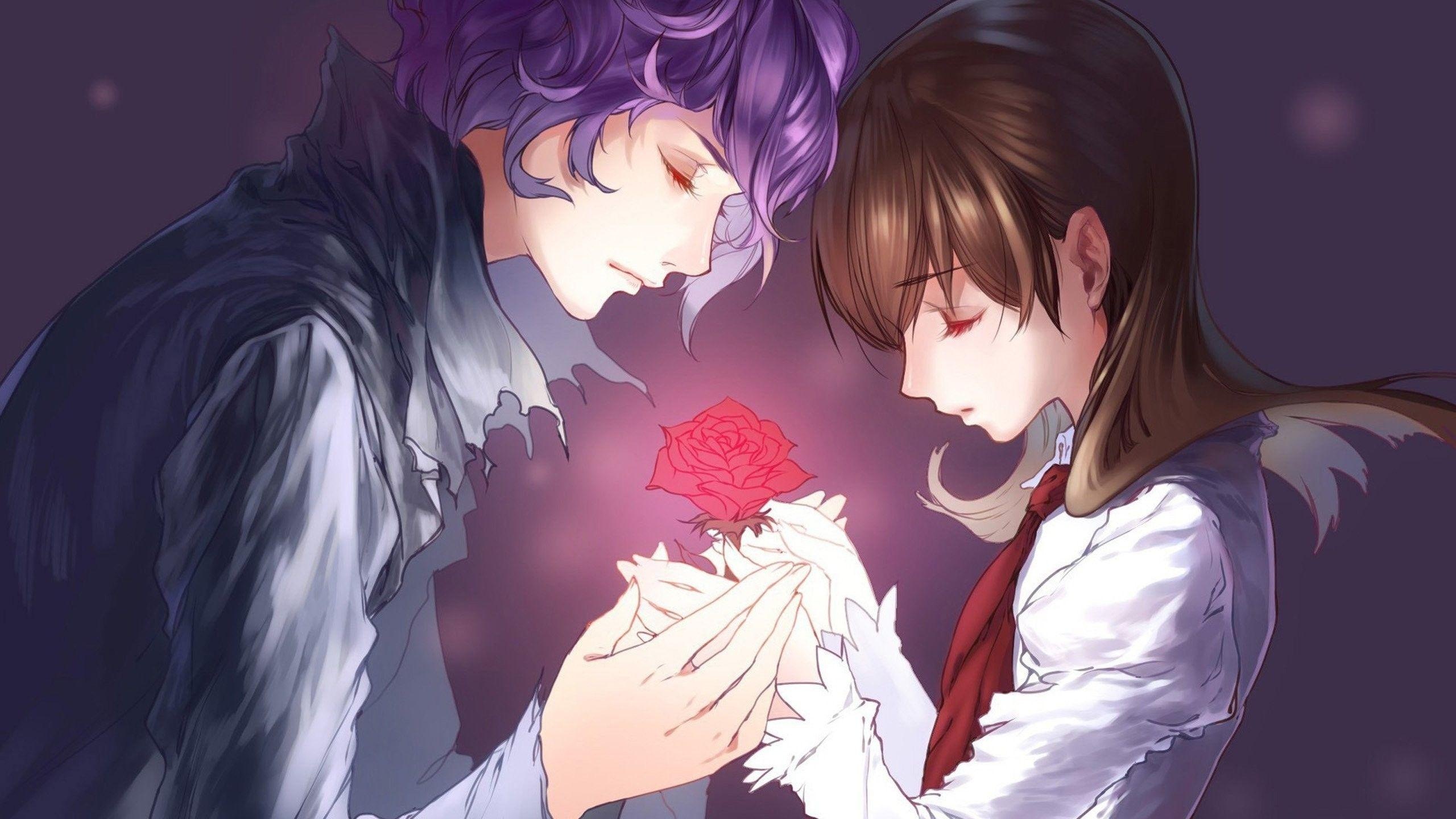 Garry from Ib, Ib, glowing red rose, HD Desktop wallpaper
