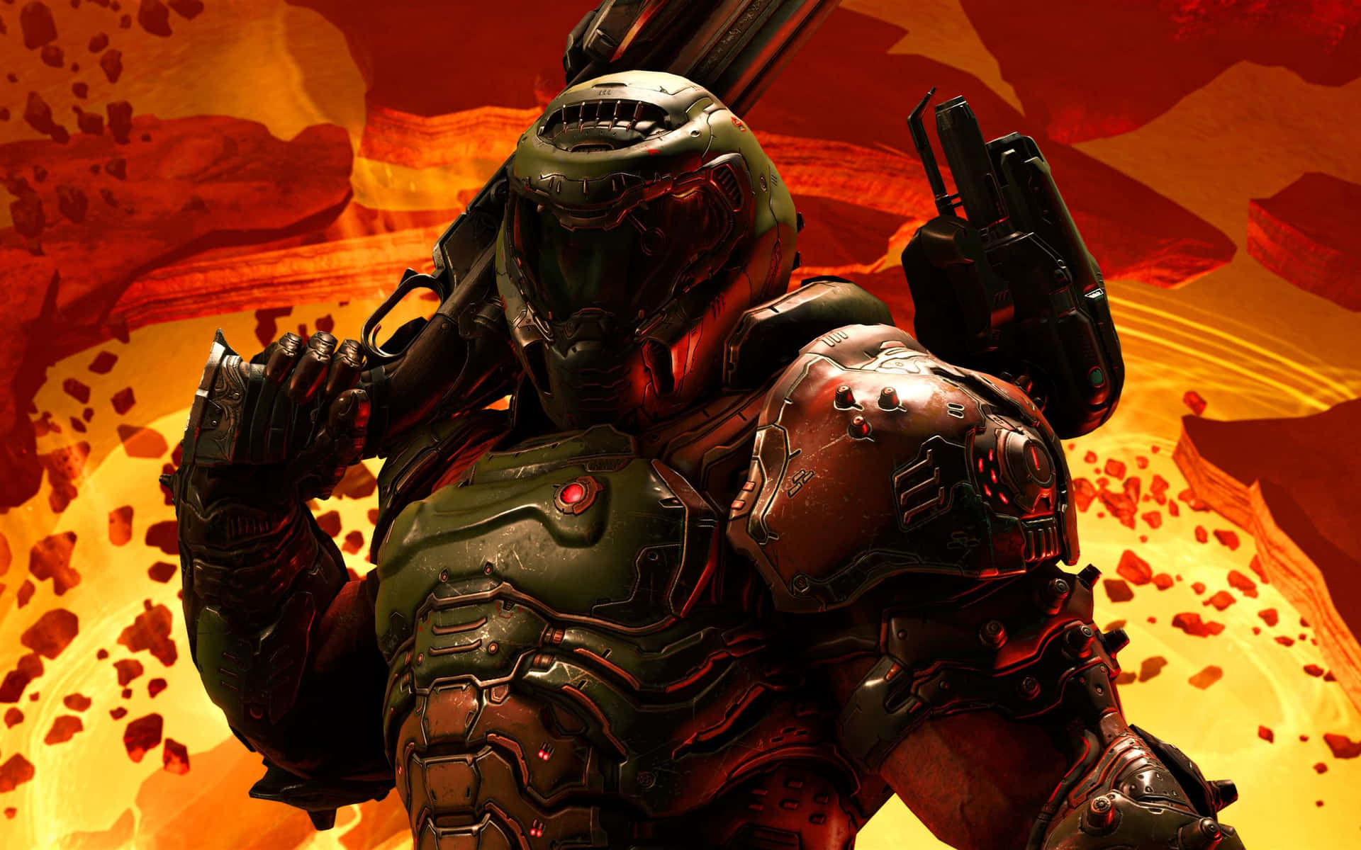 Doom Slayer, Praetor Suit, Super Shotgun, HD Desktop wallpaper