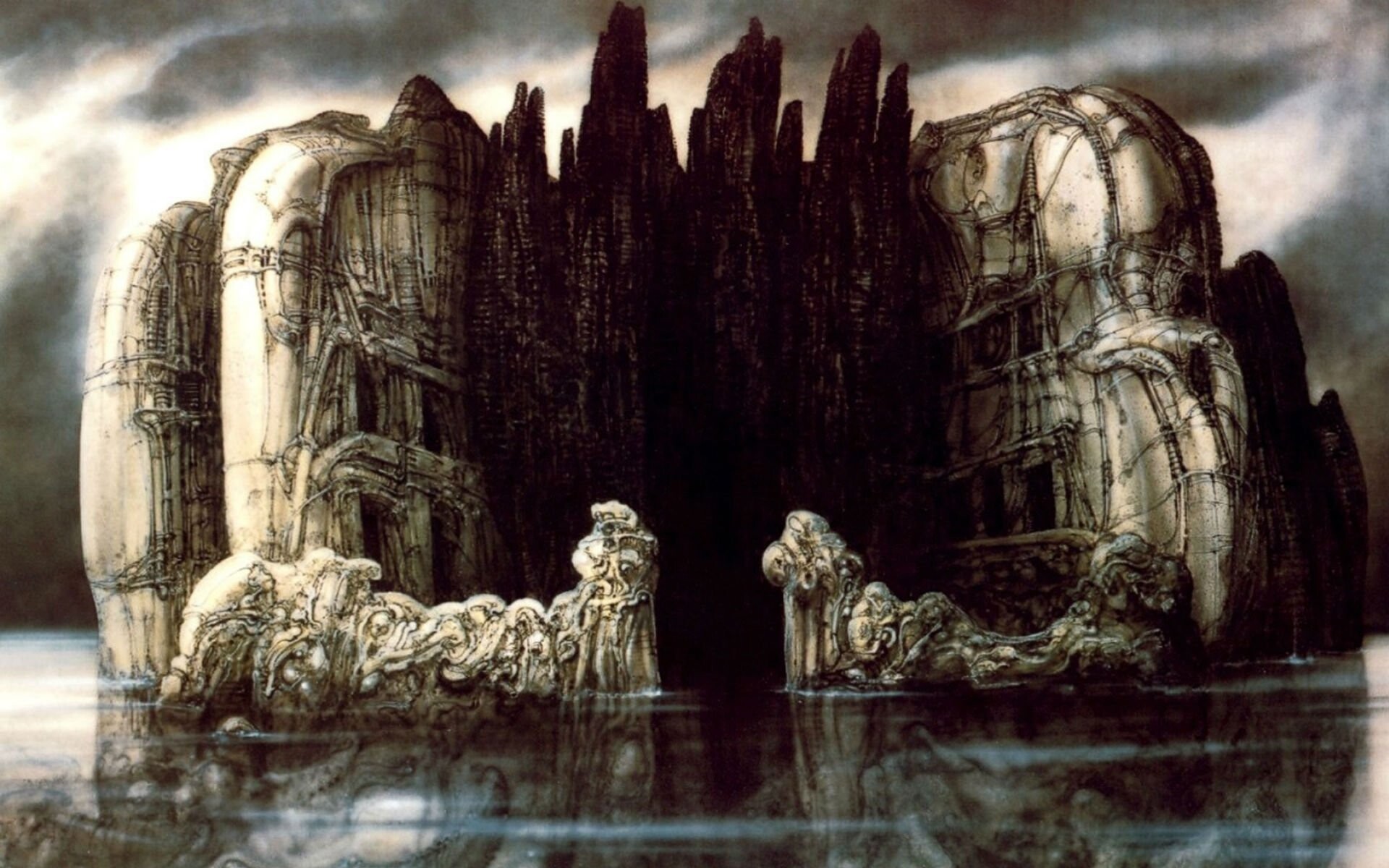 Biomech Castle, H.R. Giger Wallpaper, 1920x1200 HD Desktop