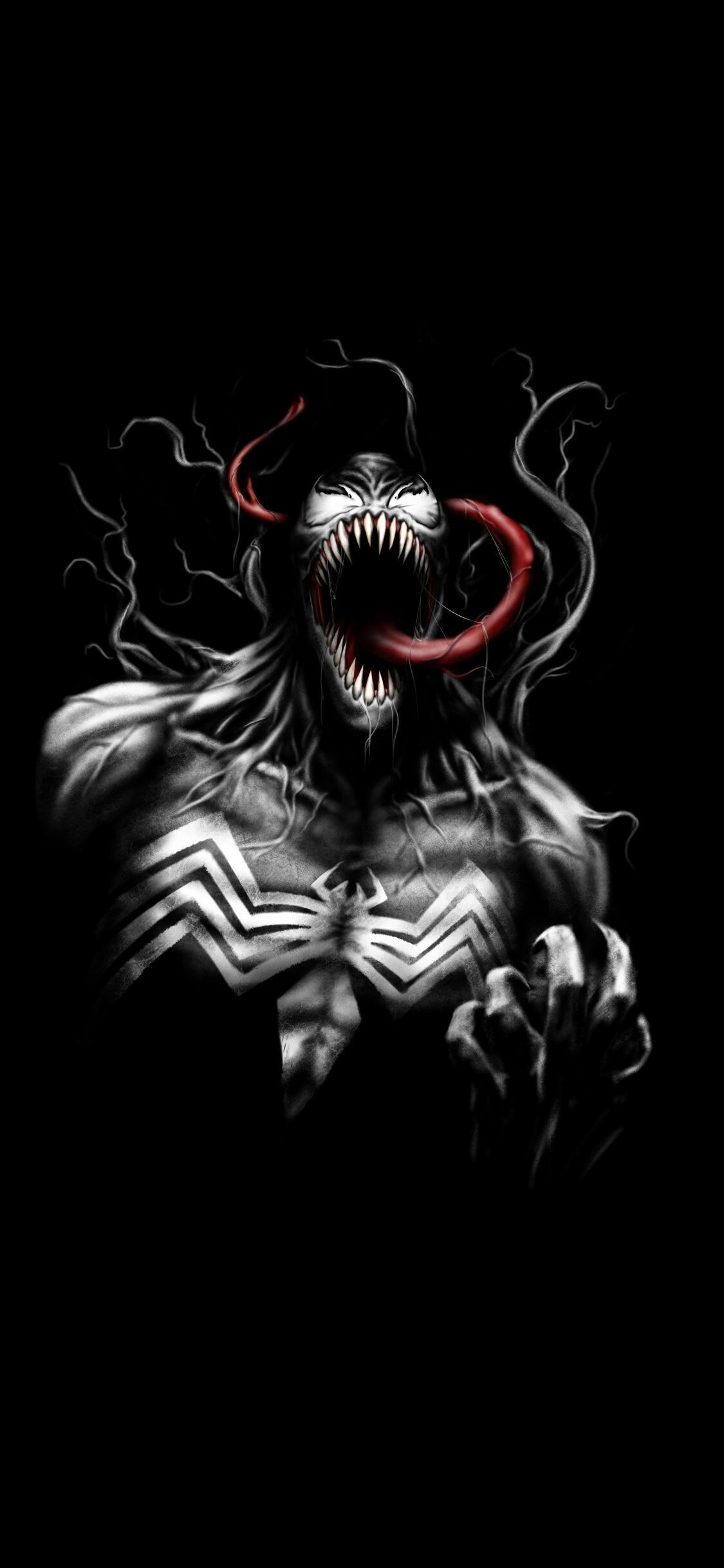 Marvel Villain, Venom, Minimal, Dark, 1130x2440 HD Phone