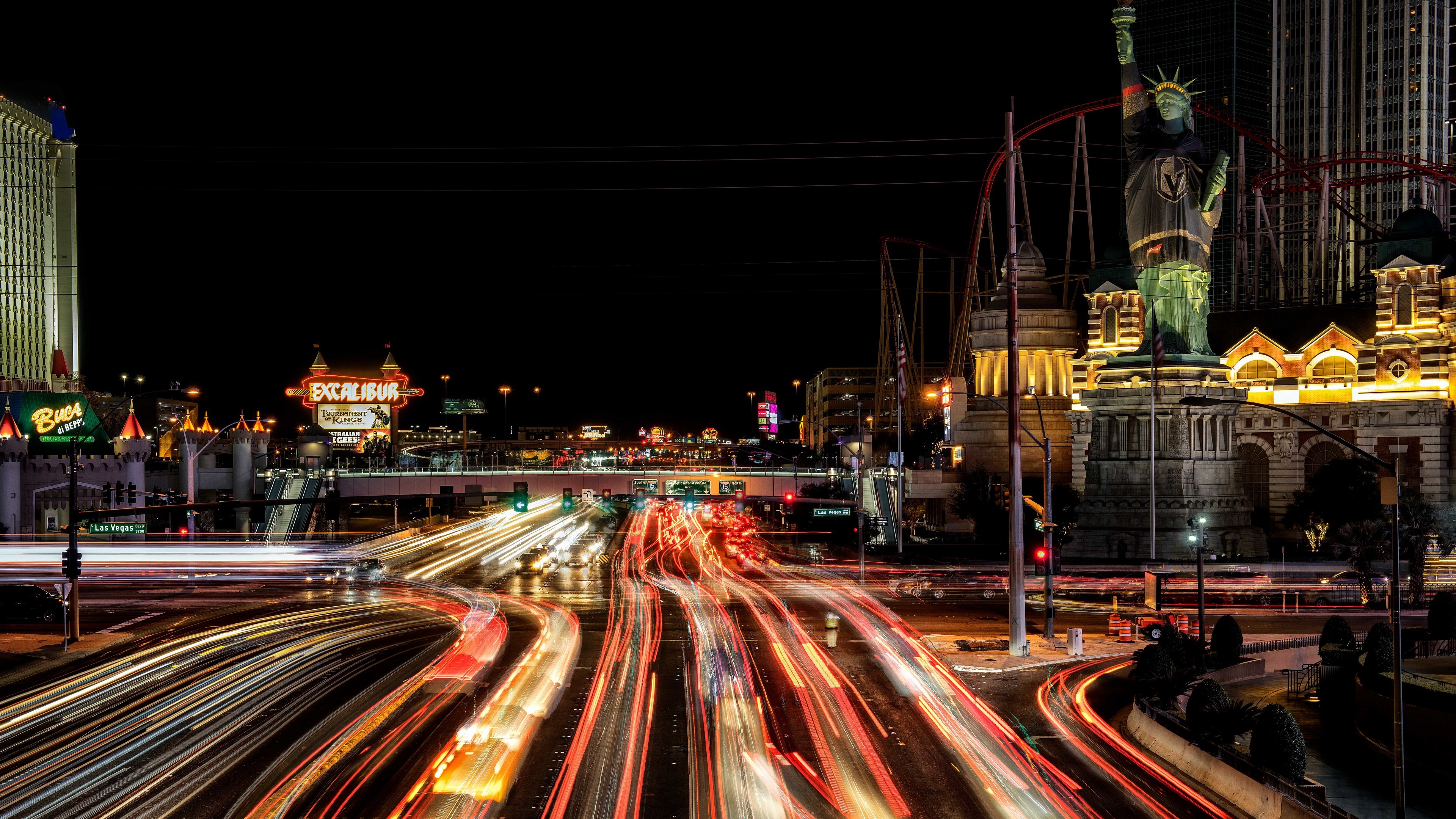 Las Vegas, Time lapse photography, Ultra HD background, Travel destination, 3840x2160 4K Desktop