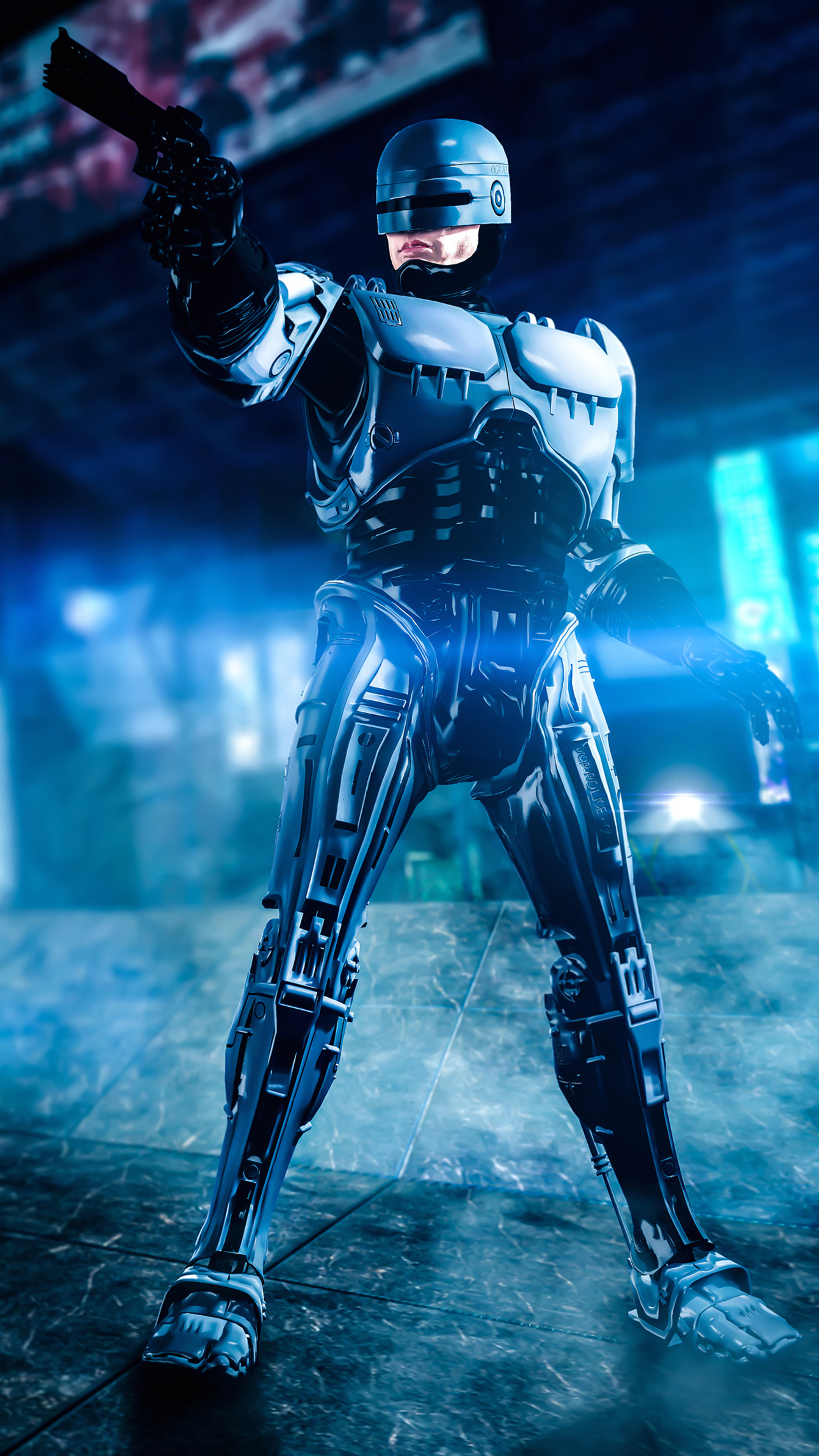 RoboCop art, 4K Sony Xperia X, High-definition wallpapers, Futuristic artwork, 2160x3840 4K Phone