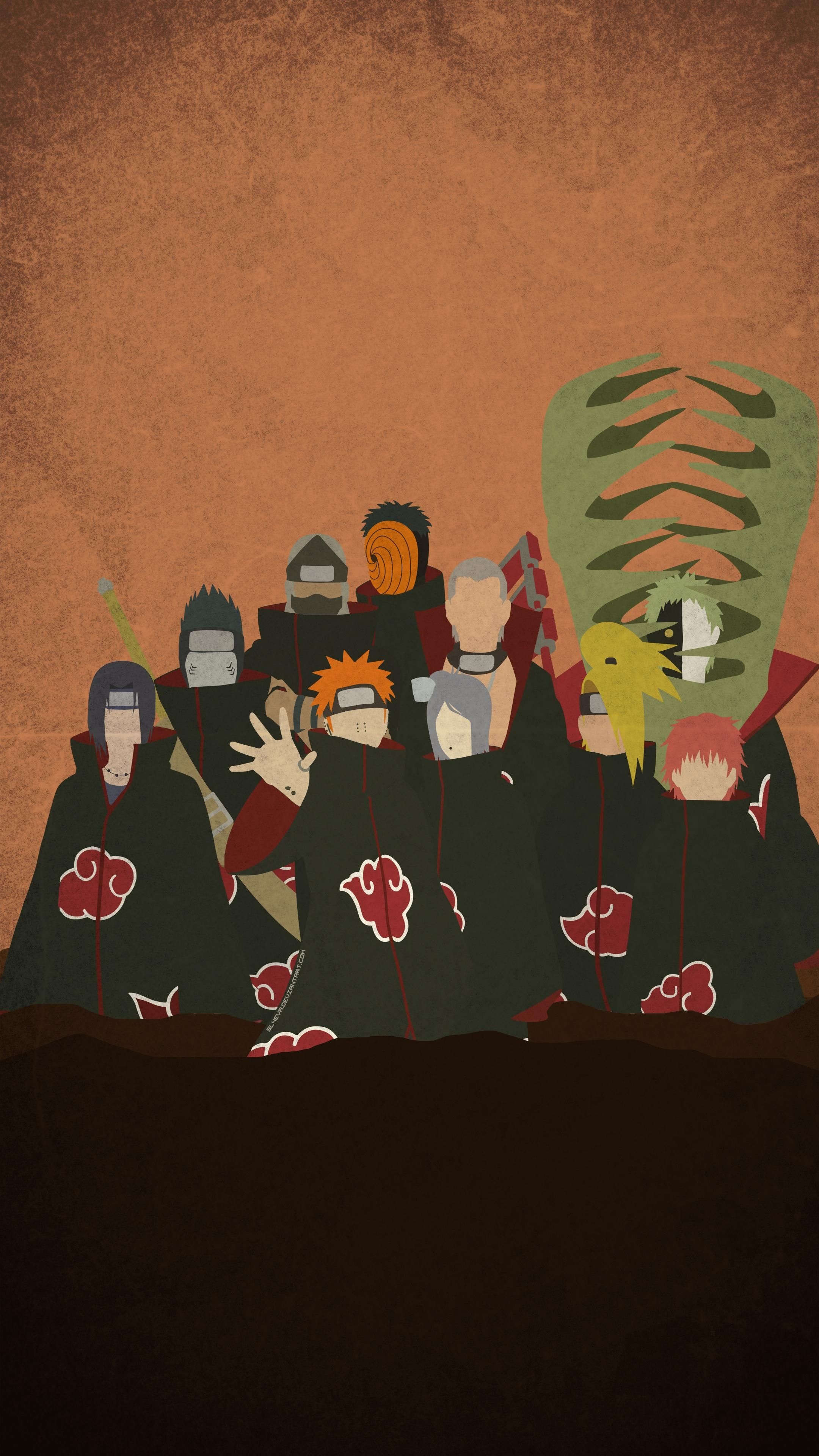 Akatsuki, Itachi Uchiha, Pain, Zetsu, Tobi, 4K Phone wallpaper