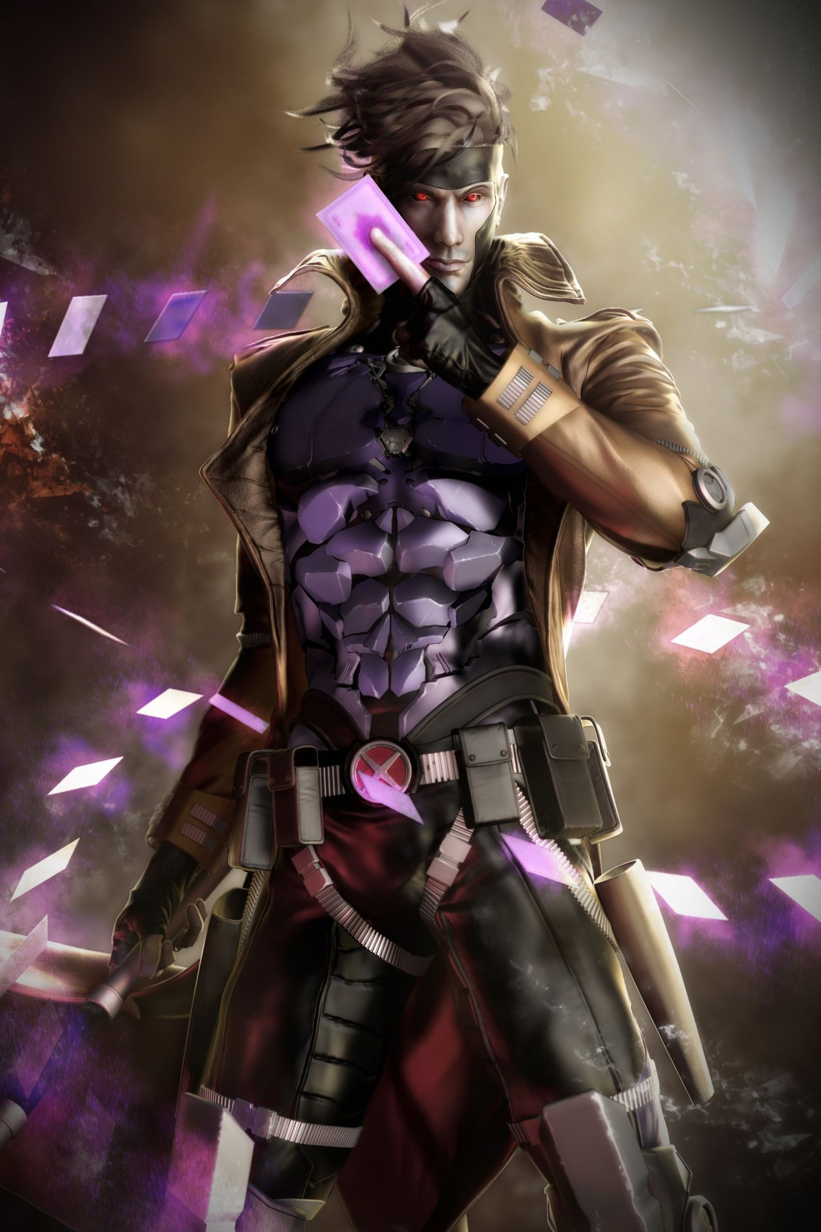 Gambit, Marvel Comics, Rogue's turbulent romance, Mutant charm, 1650x2480 HD Phone