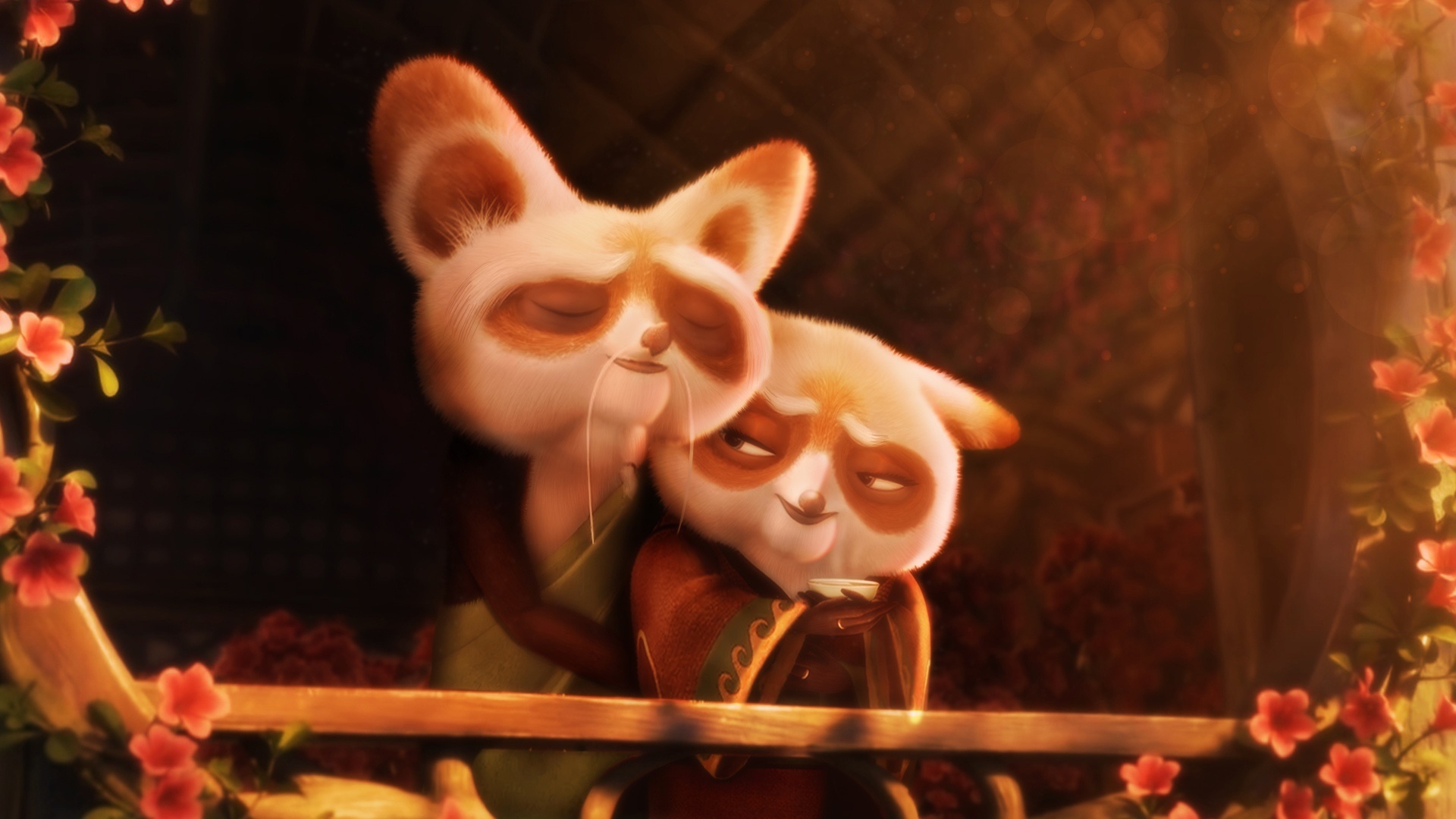 Master Shifu, Kung Fu Panda, Red panda female, Wedding dreams, 1920x1080 Full HD Desktop