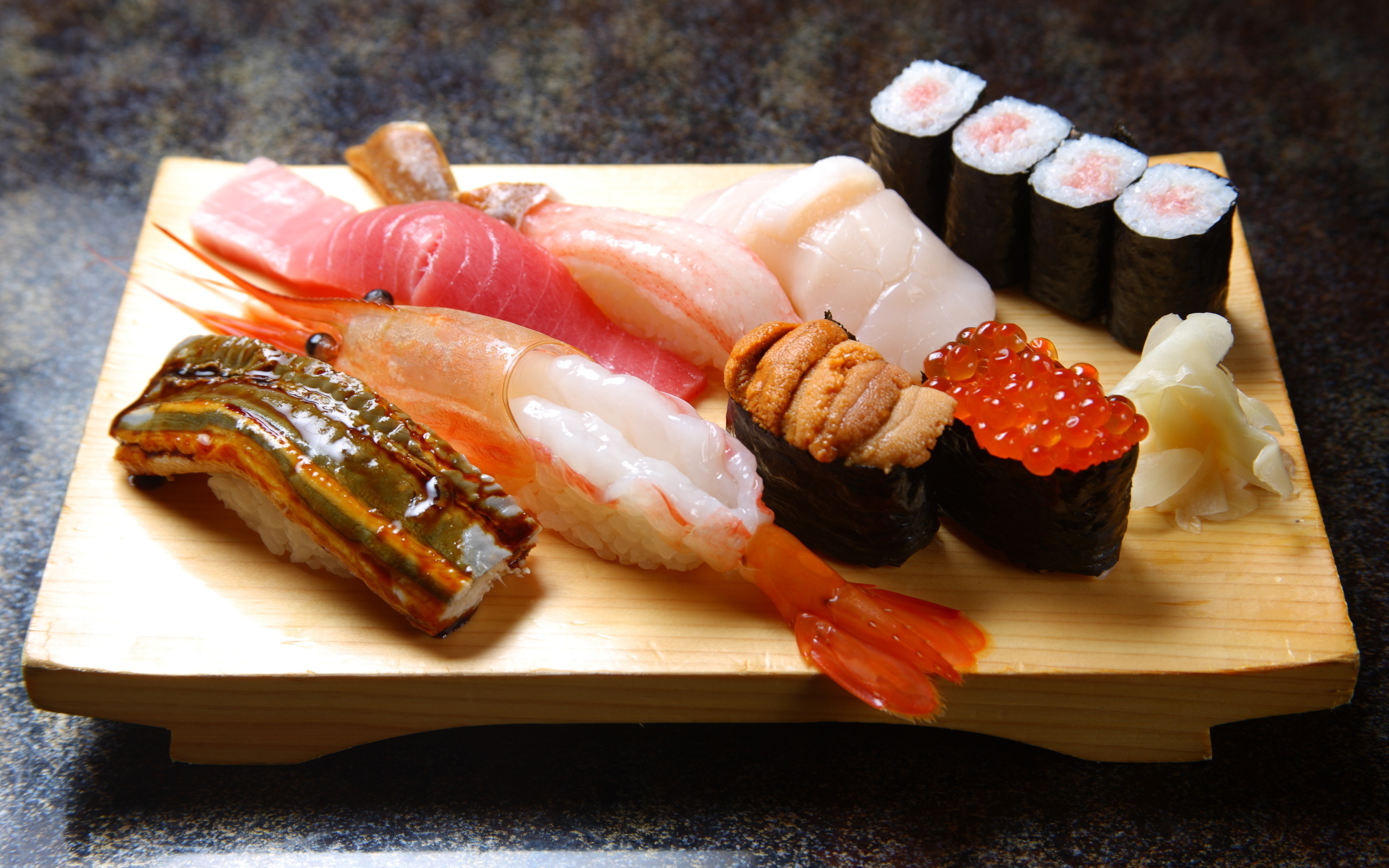 Sushi HD wallpaper, Vibrant colors, Appetizing delicacy, Japanese cuisine, 2560x1600 HD Desktop