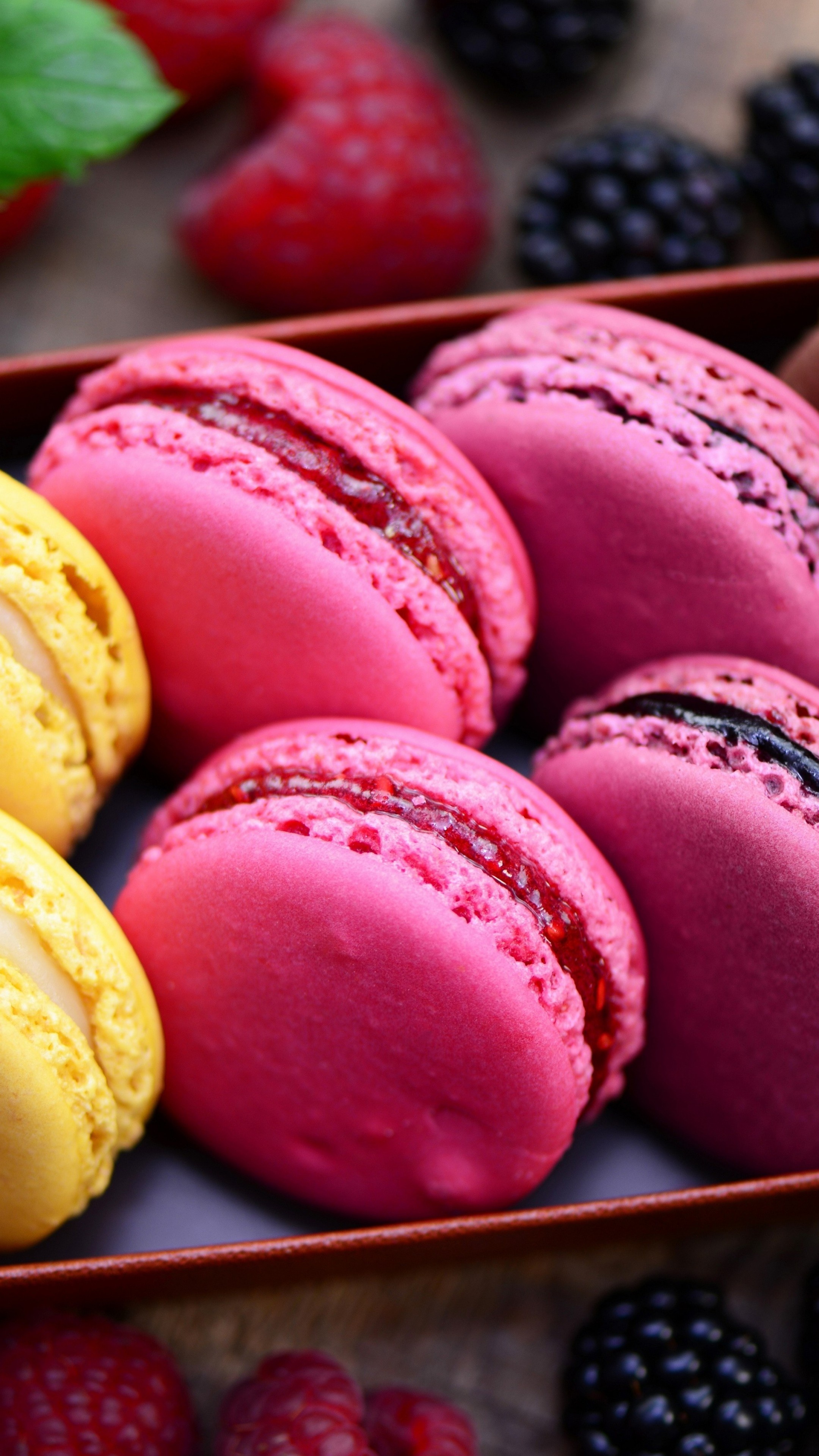 Decadent macaroon recipe, Chocolate lemon delight, Blackberry raspberry fusion, Culinary masterpiece, 2160x3840 4K Phone