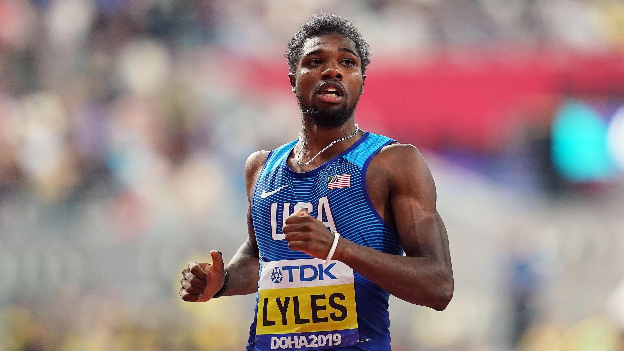 Noah Lyles, Sprint sensation, Track and field star, Athletic prowess, 2560x1440 HD Desktop