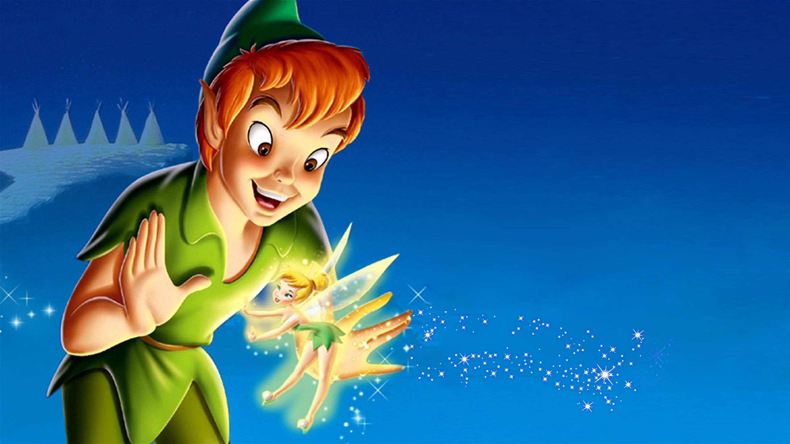 Peter Pan, Tinker Bell, Pixie dust trail, HD Desktop wallpaper