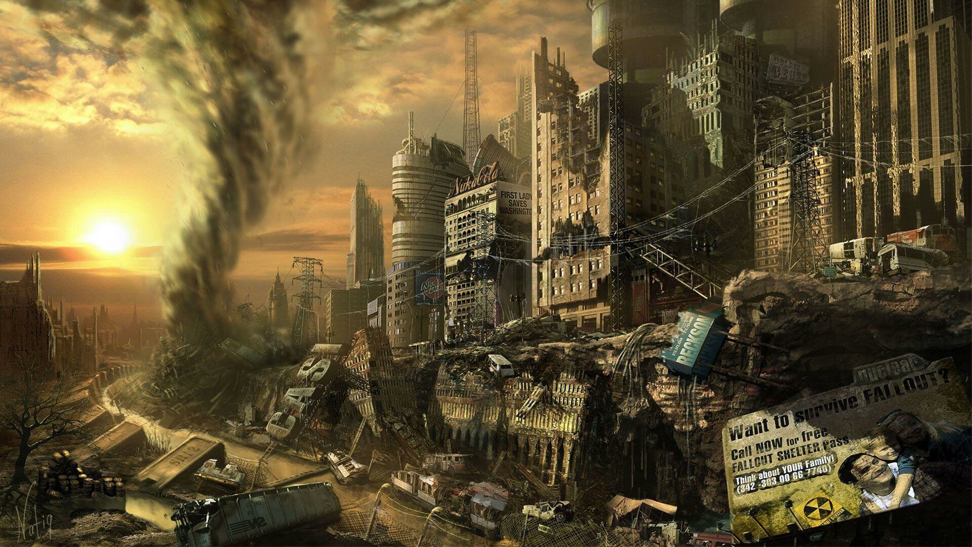 Fallout, Post-nuclear world, Video game franchise, Iconic imagery, 1920x1080 Full HD Desktop