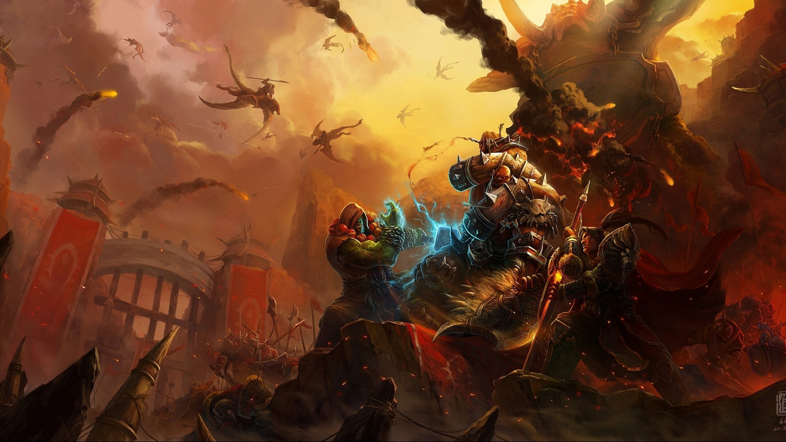 World Warcraft fantasy adventure, Artwork showcase, Warrior's path, Desktop-worthy, 2560x1440 HD Desktop