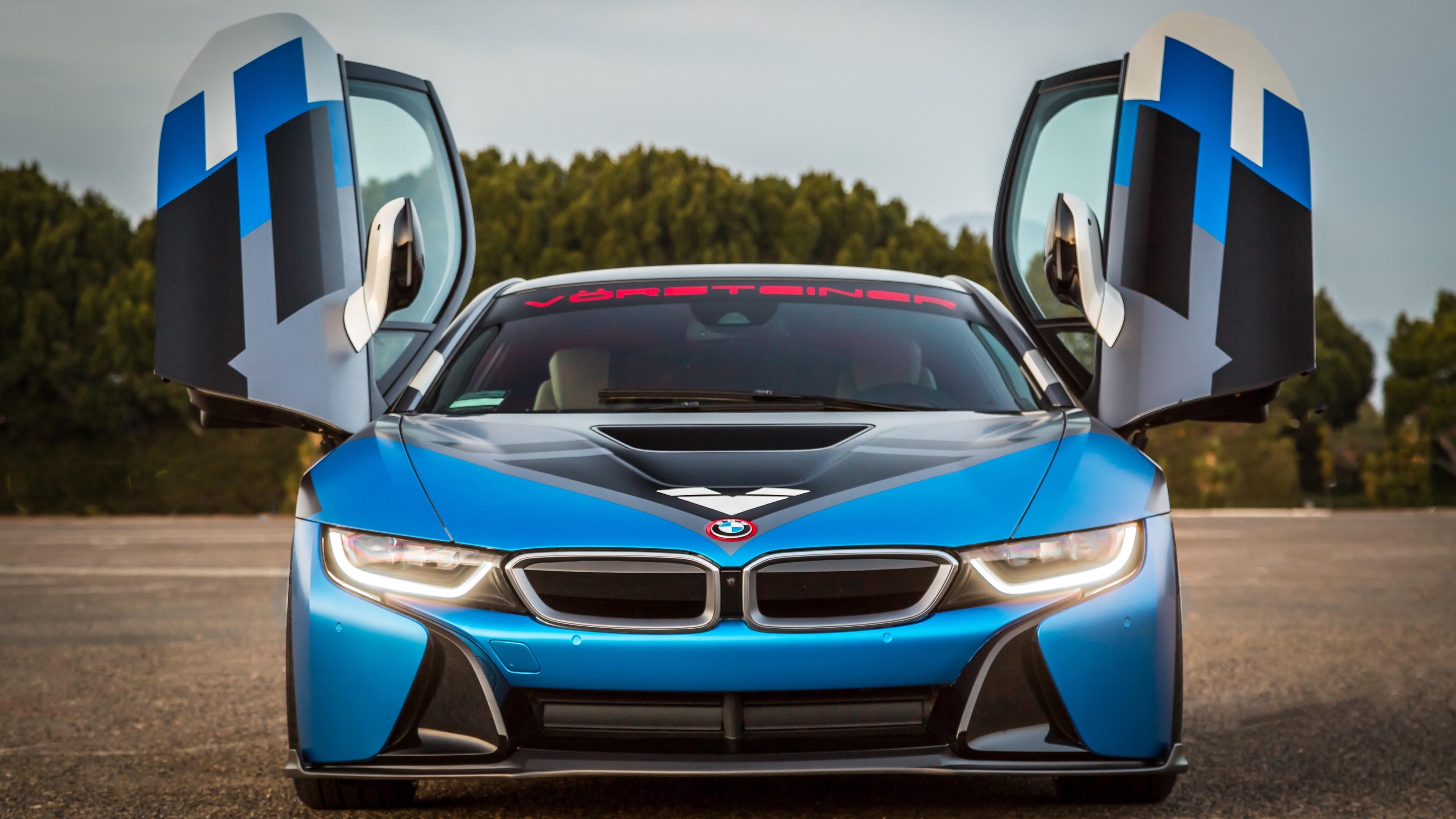 BMW i8 Supercar, Vorsteiner VR-E, Blue cars & bikes, Supercar wallpaper, Sport car elegance, 3840x2160 4K Desktop