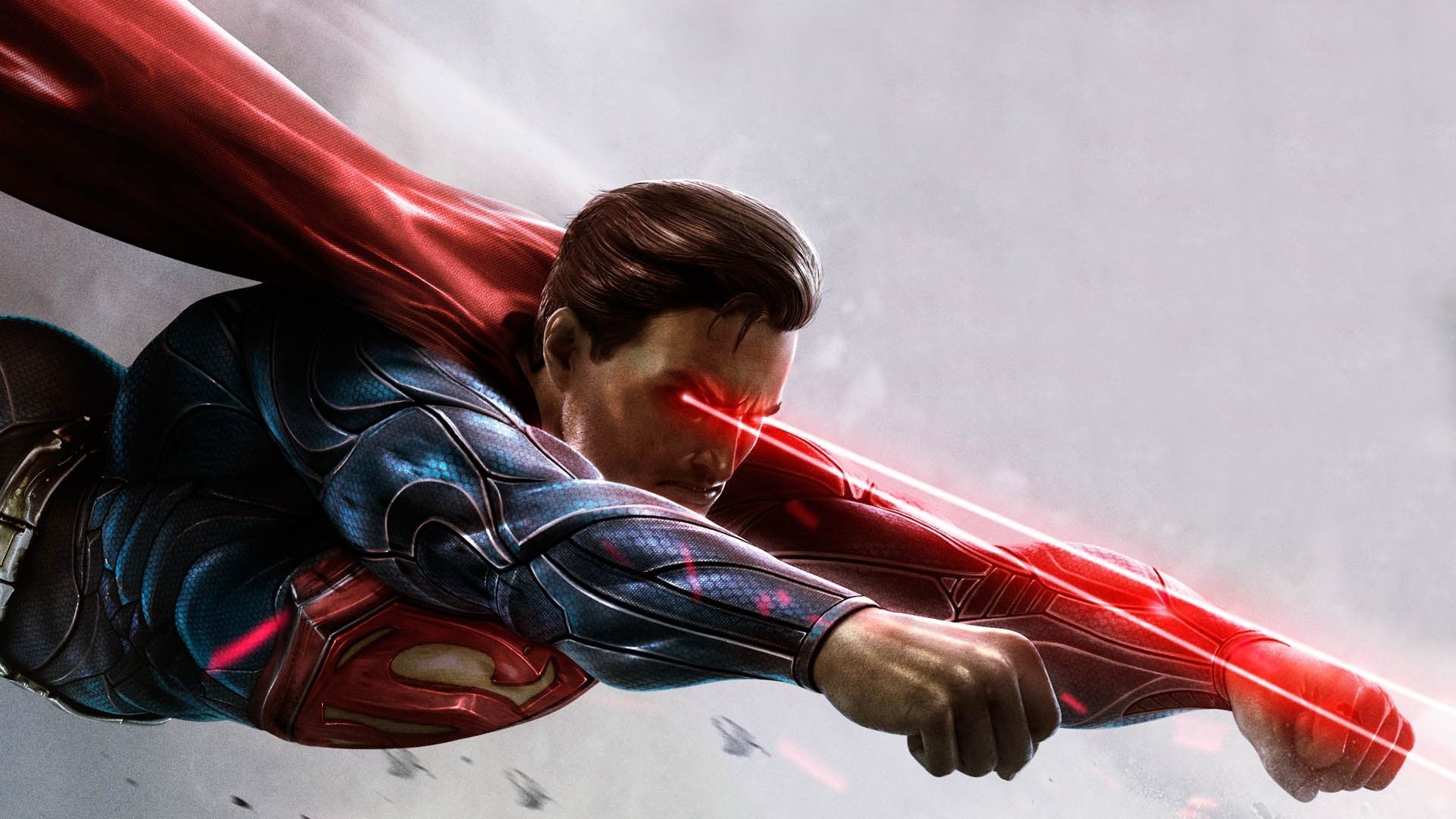 Injustice: Gods Among Us Superman, Heat vision beams, Red flowing cape, Full HD Desktop wallpaper