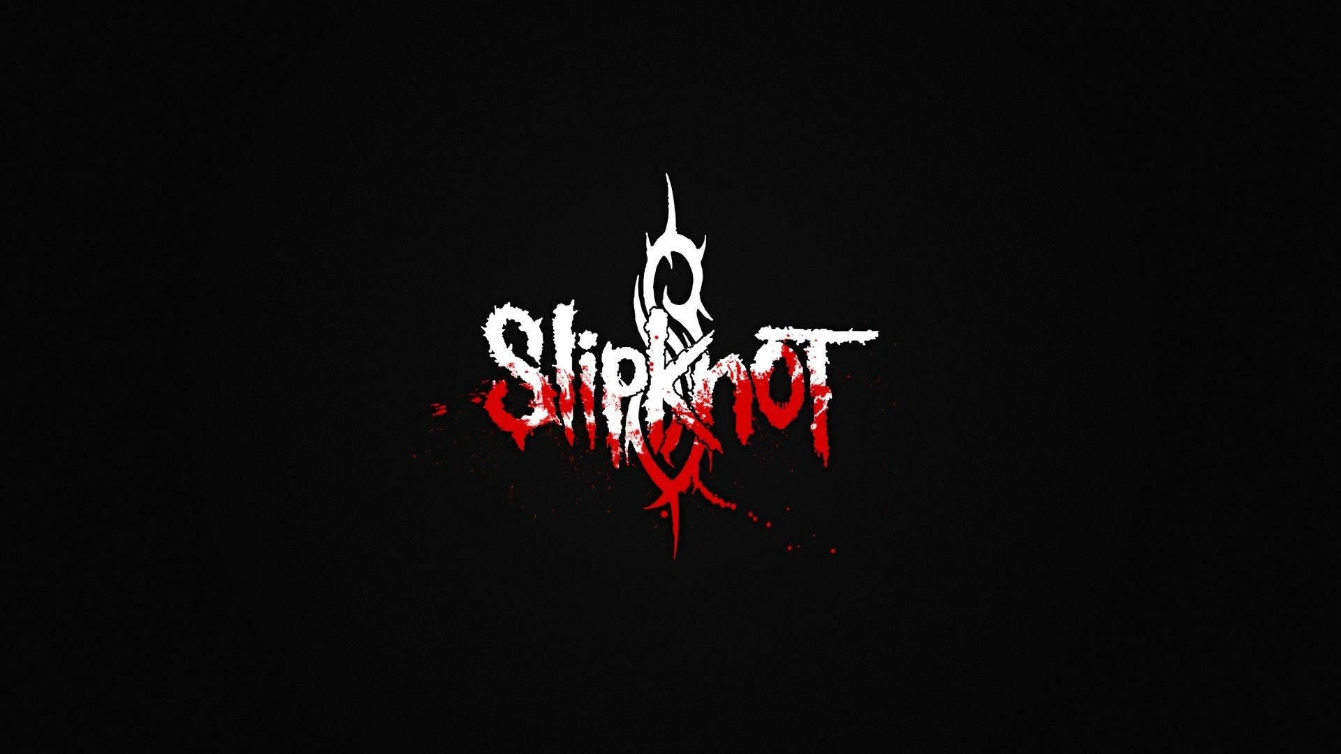 Slipknot text logo, Slipknot tribal S emblem, dripping blood splatter, Full HD Desktop wallpaper