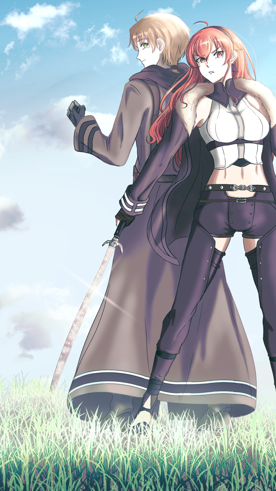 Mushoku Tensei, Jobless Reincarnation, Eris Greyrat, Rudeus Greyrat, 1080x1920 Full HD Phone