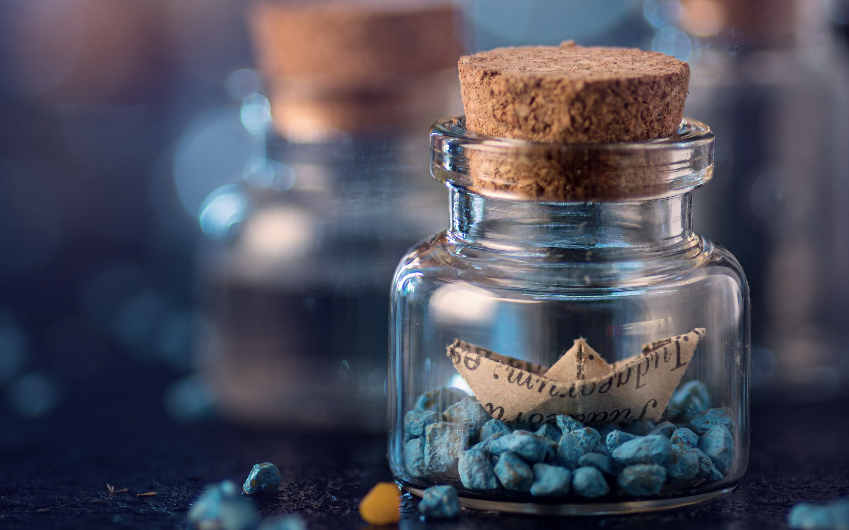 Message in a Bottle, Paper ship, Travel concept, Desktop wallpaper, 2880x1800 HD Desktop