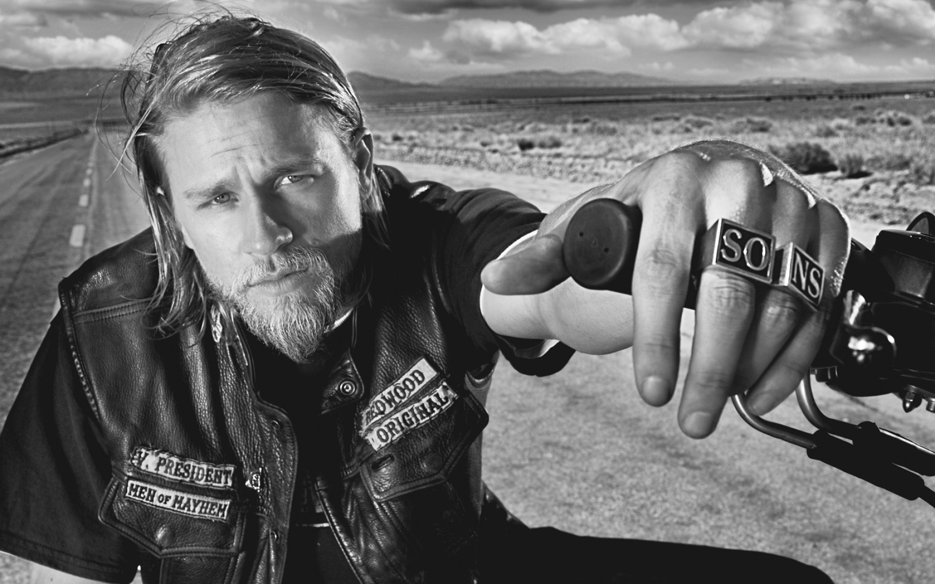 Jax Teller, Charlie Hunnam, SAMCRO leather vest, HD Desktop wallpaper