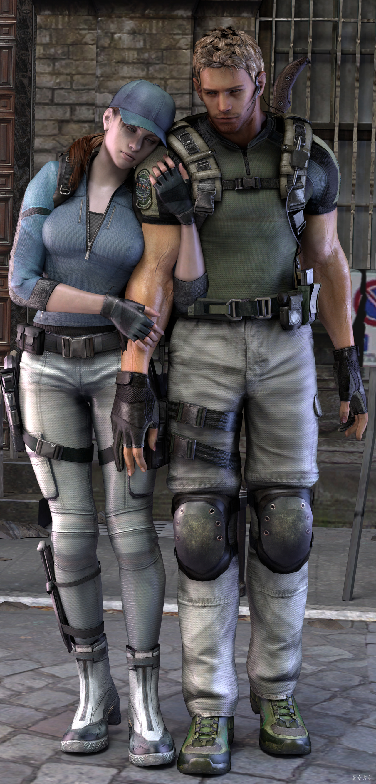 Chris Redfield, Jill Valentine, BSAA tactical uniform, HD Phone wallpaper