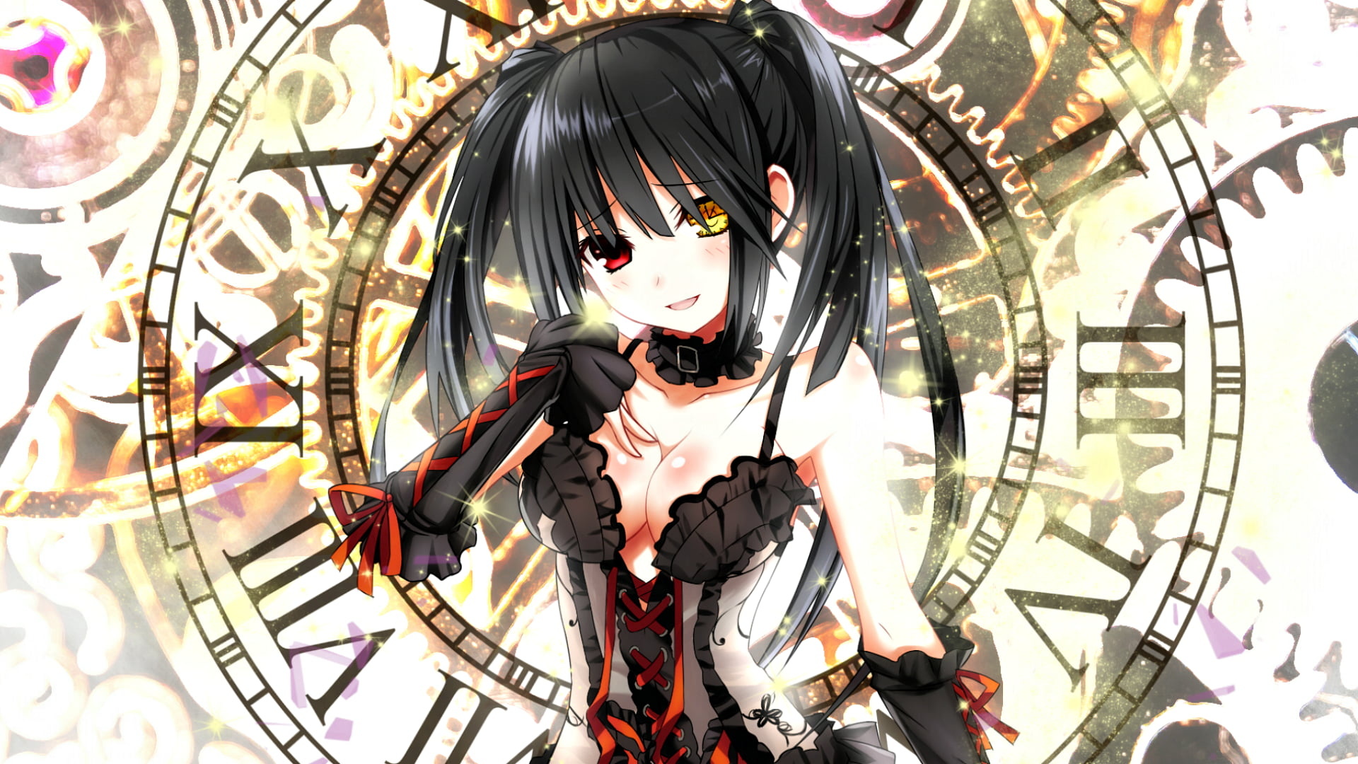 Date A Live, Anime illustration, Tokisaki Kurumi, Heterochromia, 1920x1080 Full HD Desktop