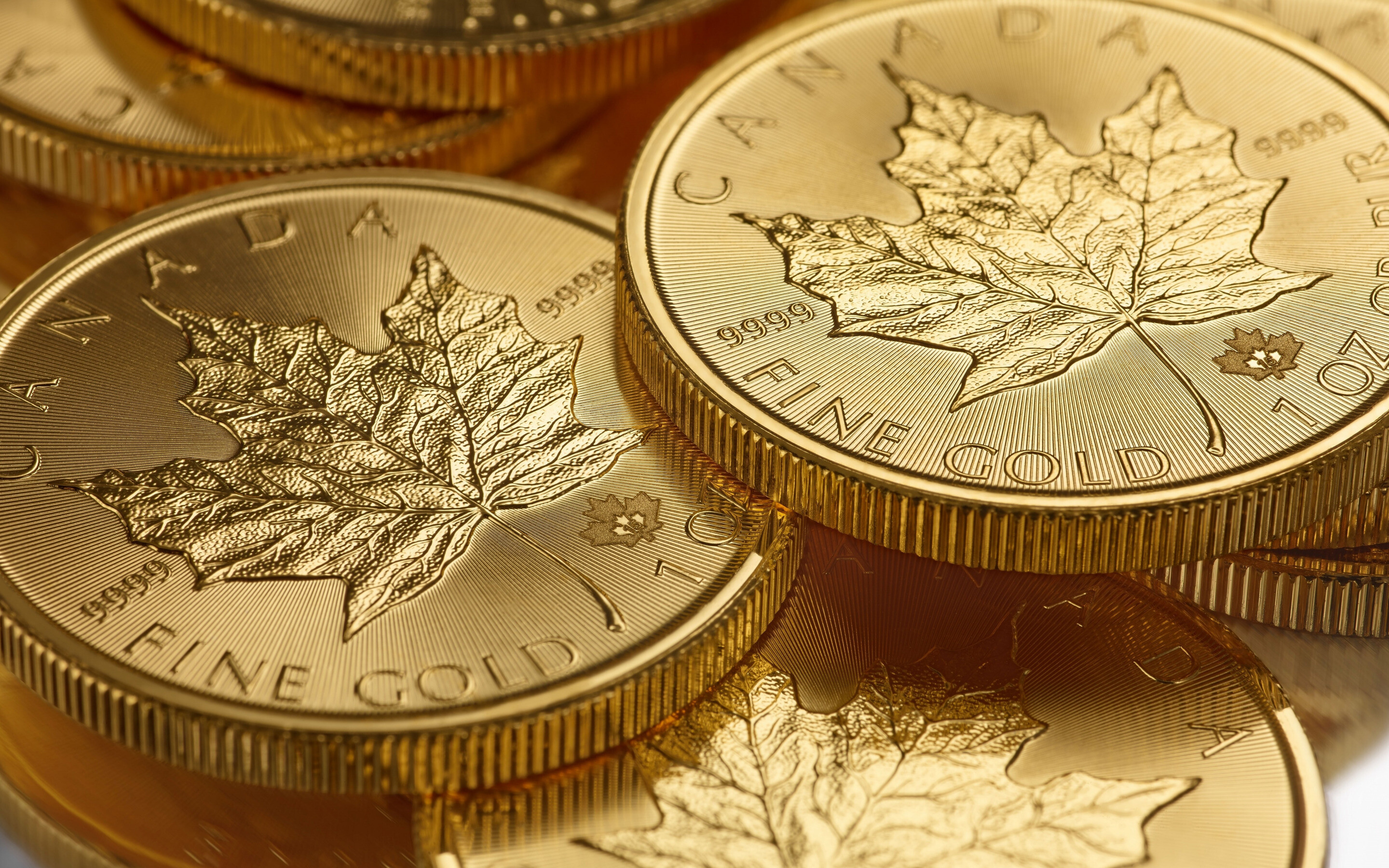 Canadian Gold Maple Leaf, Gold Coins Wallpaper, 2880x1800 HD Desktop