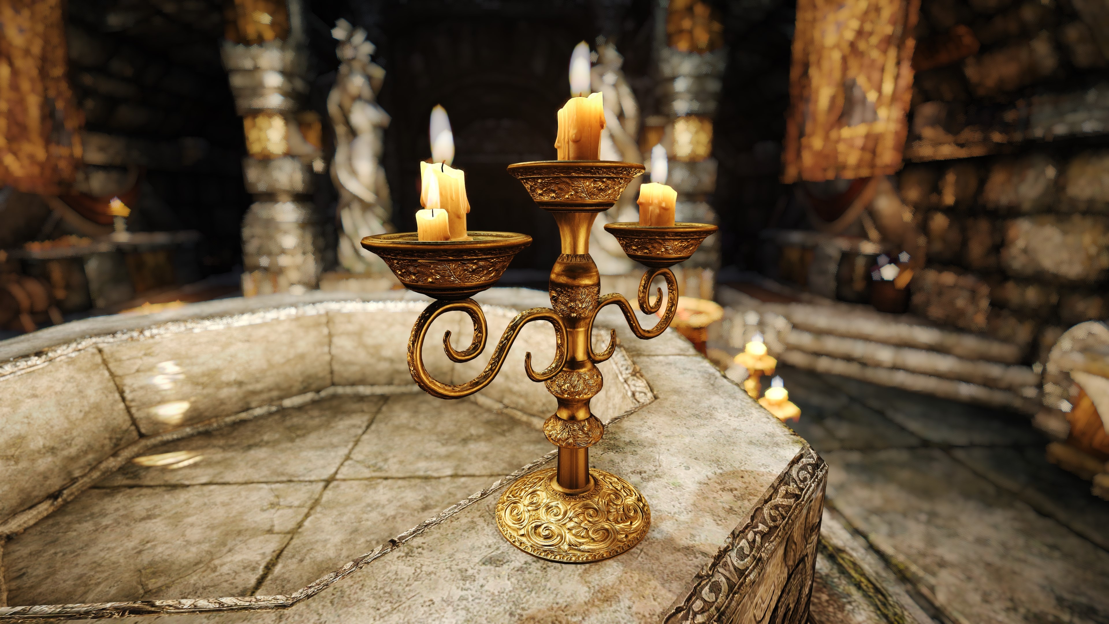 Candelabra, Lumiere, Skyrim, Nexus Mods, 3840x2160 4K Desktop