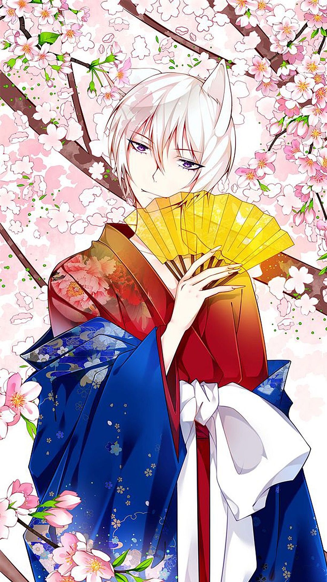 Kamisama (Anime), Romantic storyline, Tomoe and Nanami, Fan-inspired artwork, 1080x1920 Full HD Phone