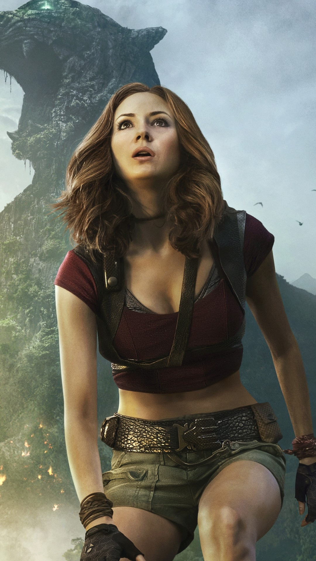 Jumanji films, Welcome to the Jungle, Karen Gillan, iPhone wallpapers, 1080x1920 Full HD Phone