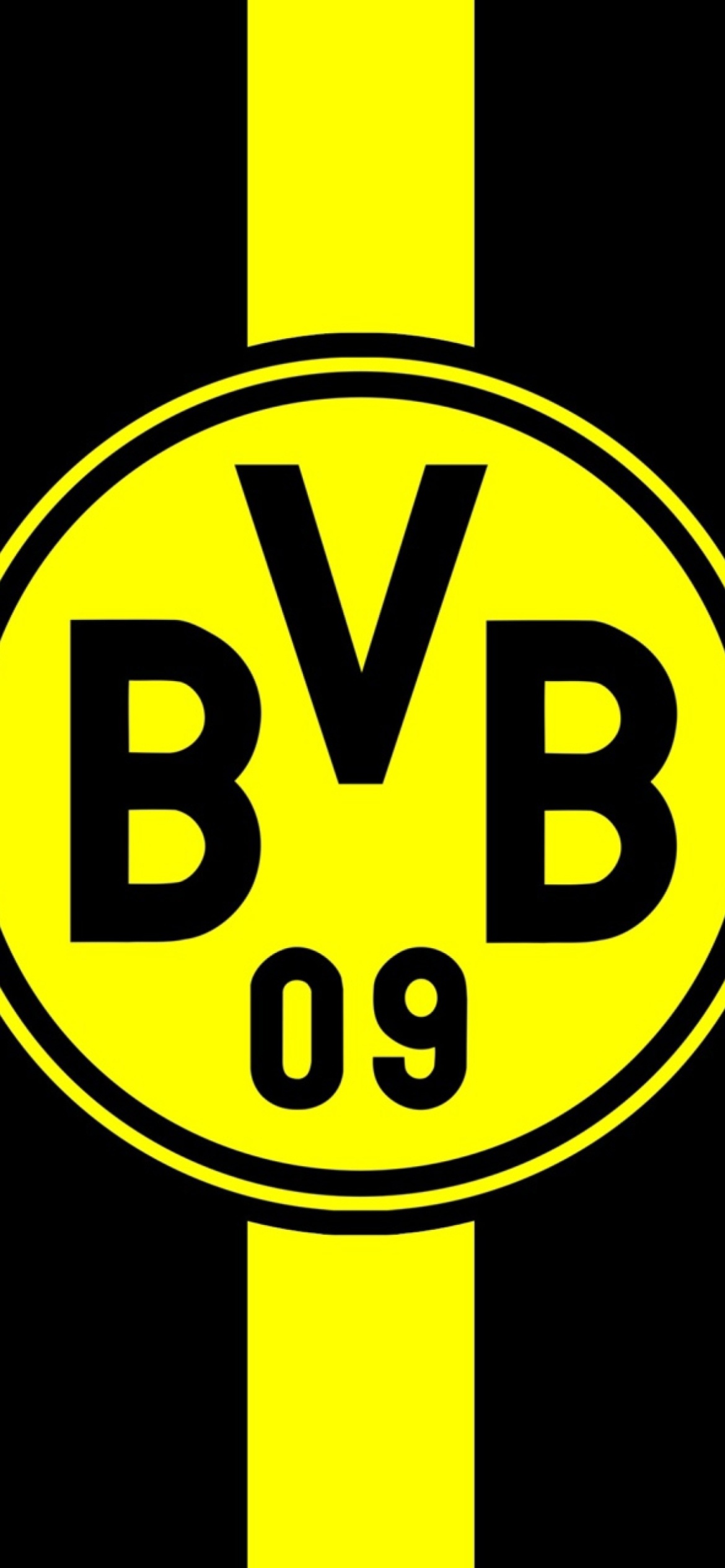 BVB wallpaper, iPhone 11, Black and yellow, Team logo, 1170x2540 HD Phone