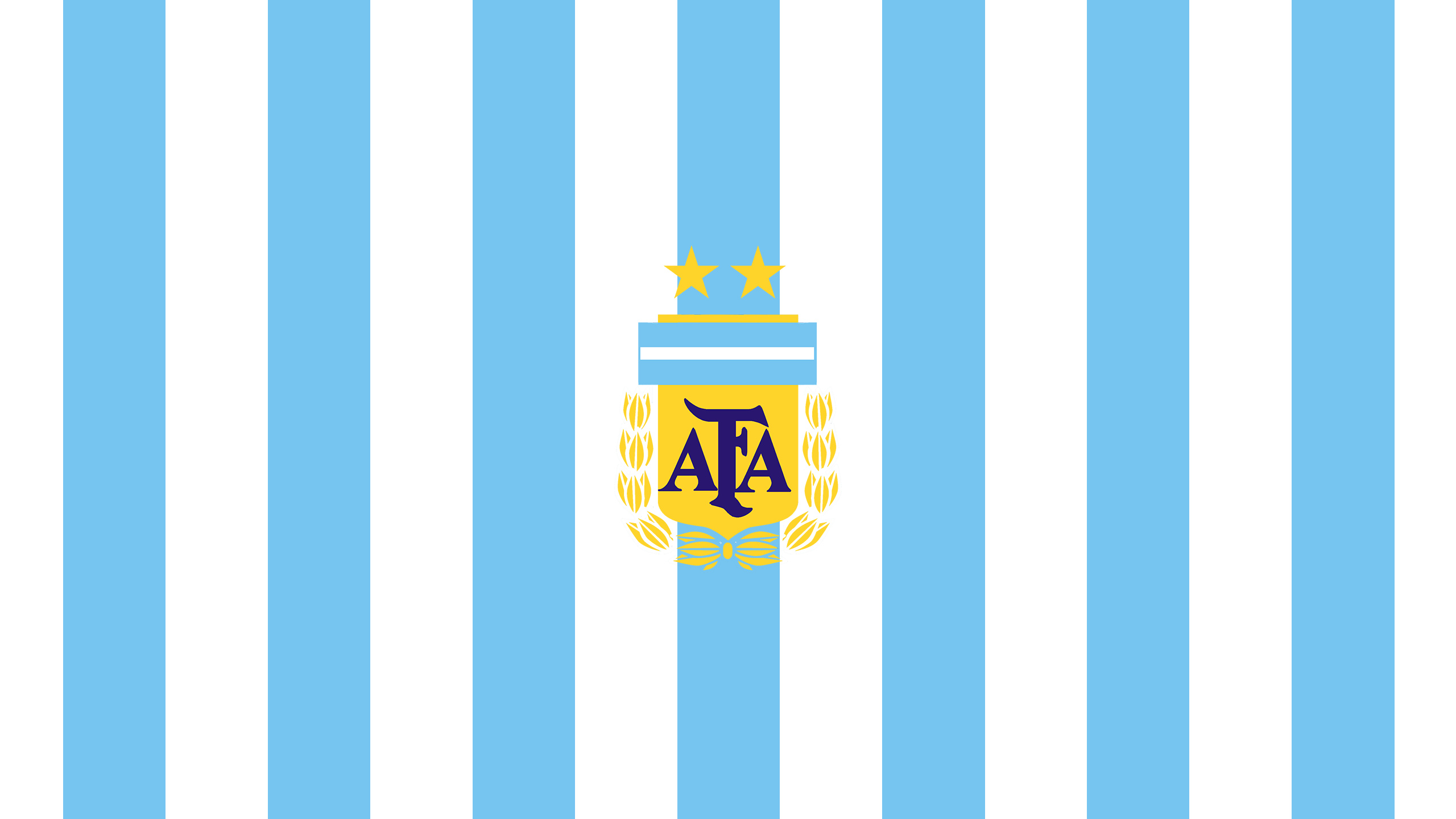 Argentine Football Association crest, Albiceleste vertical stripes, Two gold championship stars, HD Desktop wallpaper