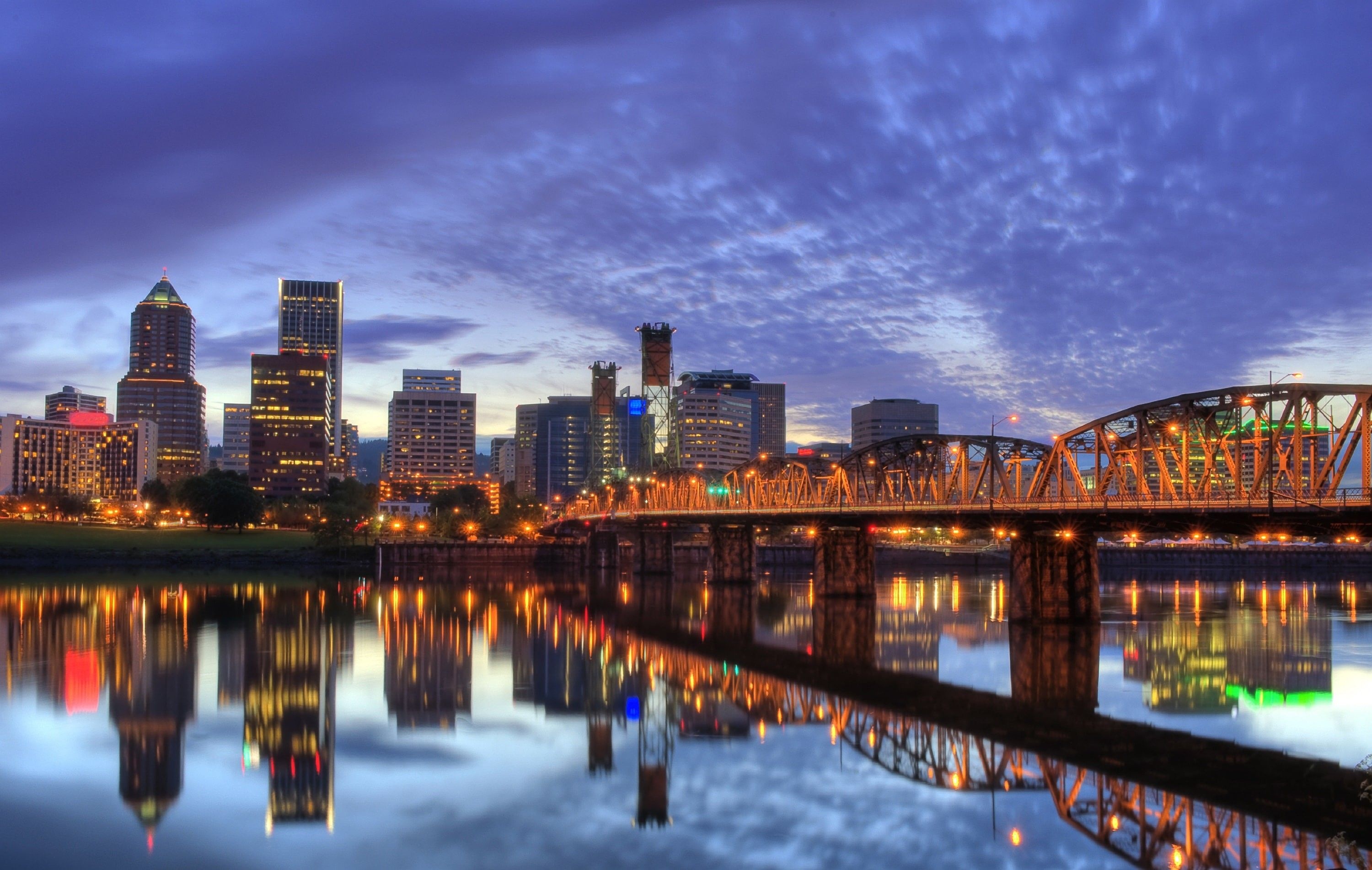 Portland Skyline, Travels, Portland Oregon, Skyline Backgrounds, 3000x1910 HD Desktop