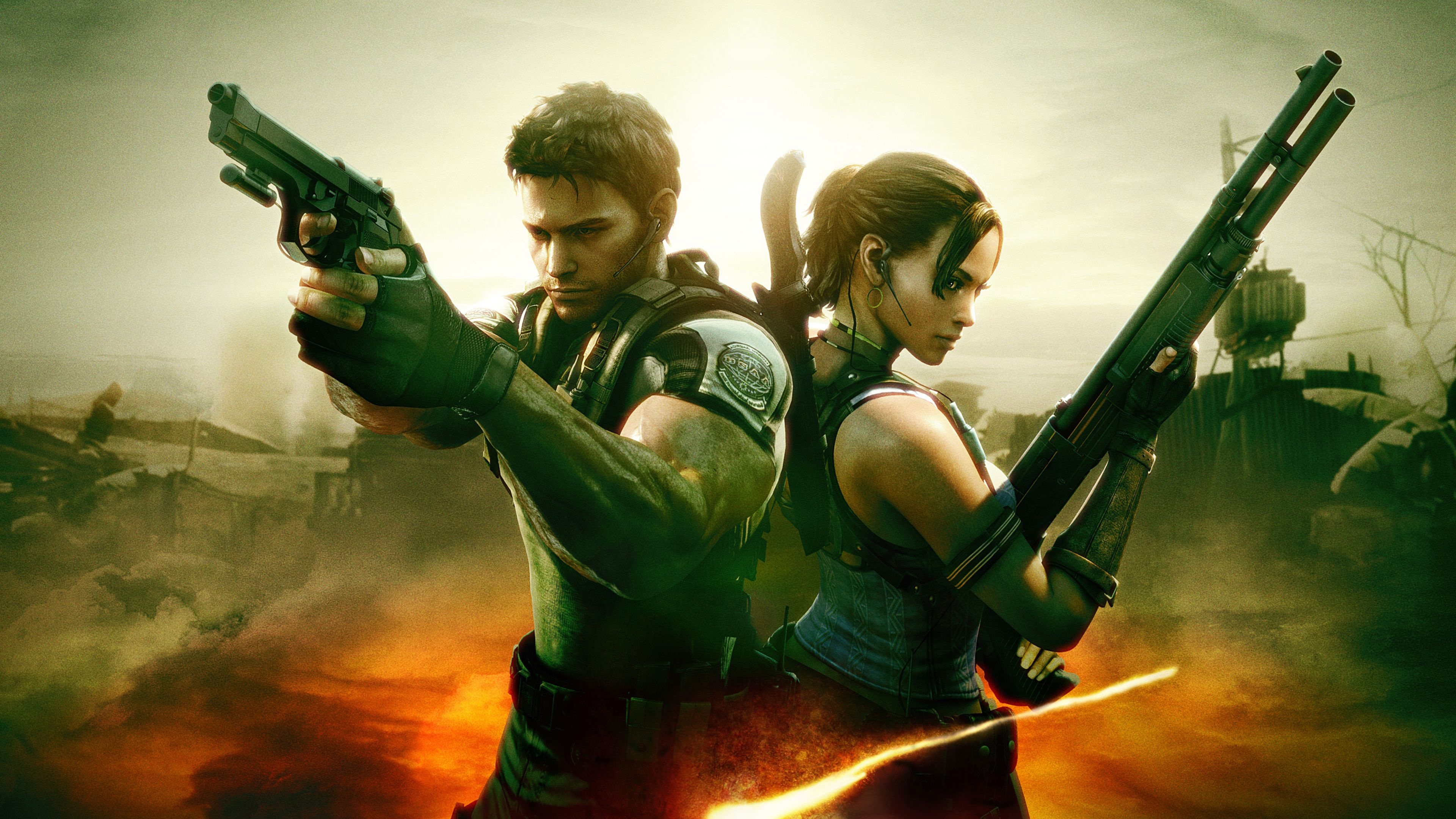 Chris Redfield, Sheva Alomar, Resident Evil 5, 4K Desktop wallpaper