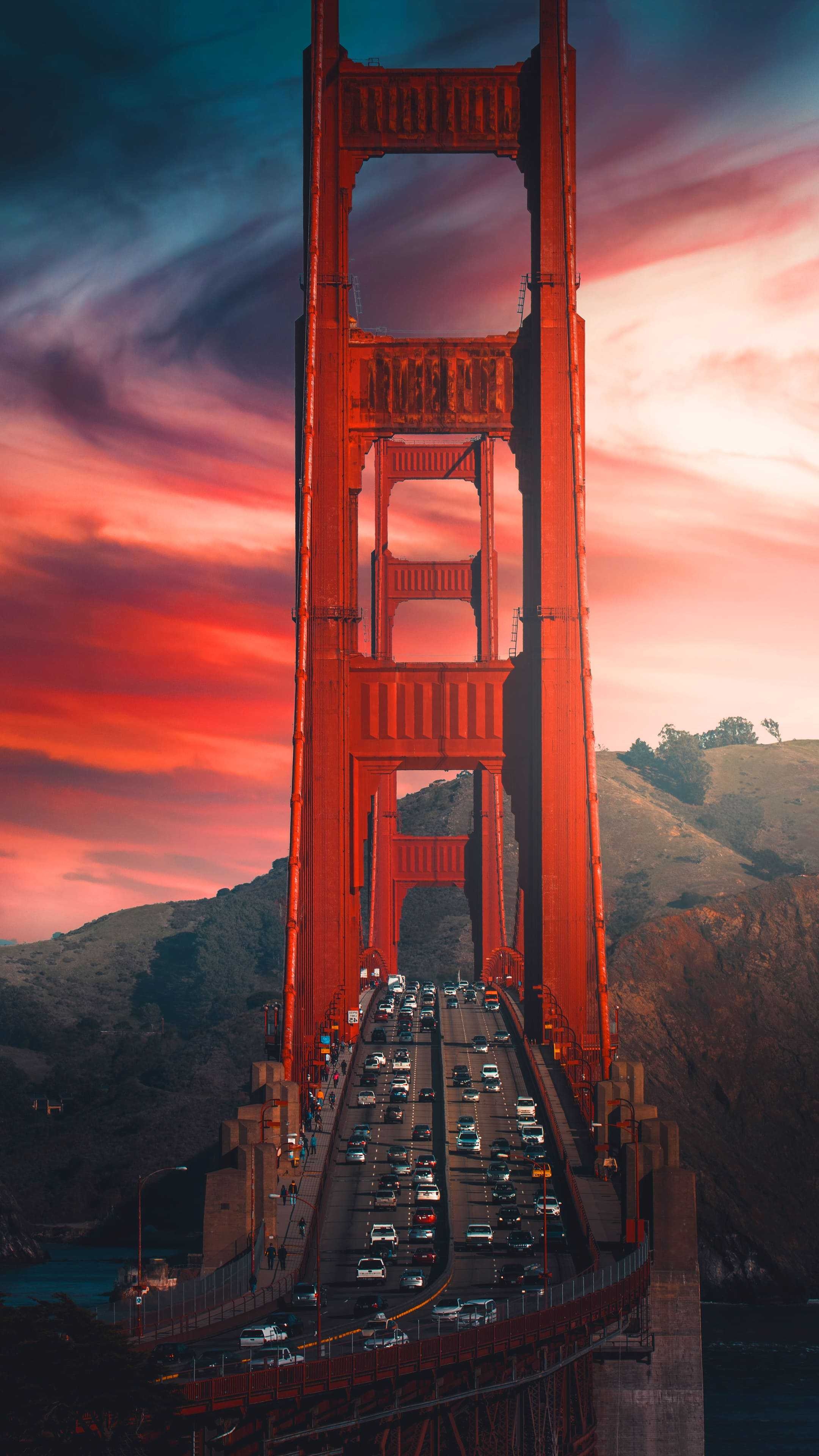 Golden Gate Bridge, Iconic landmark, 2160x3840 4K Phone