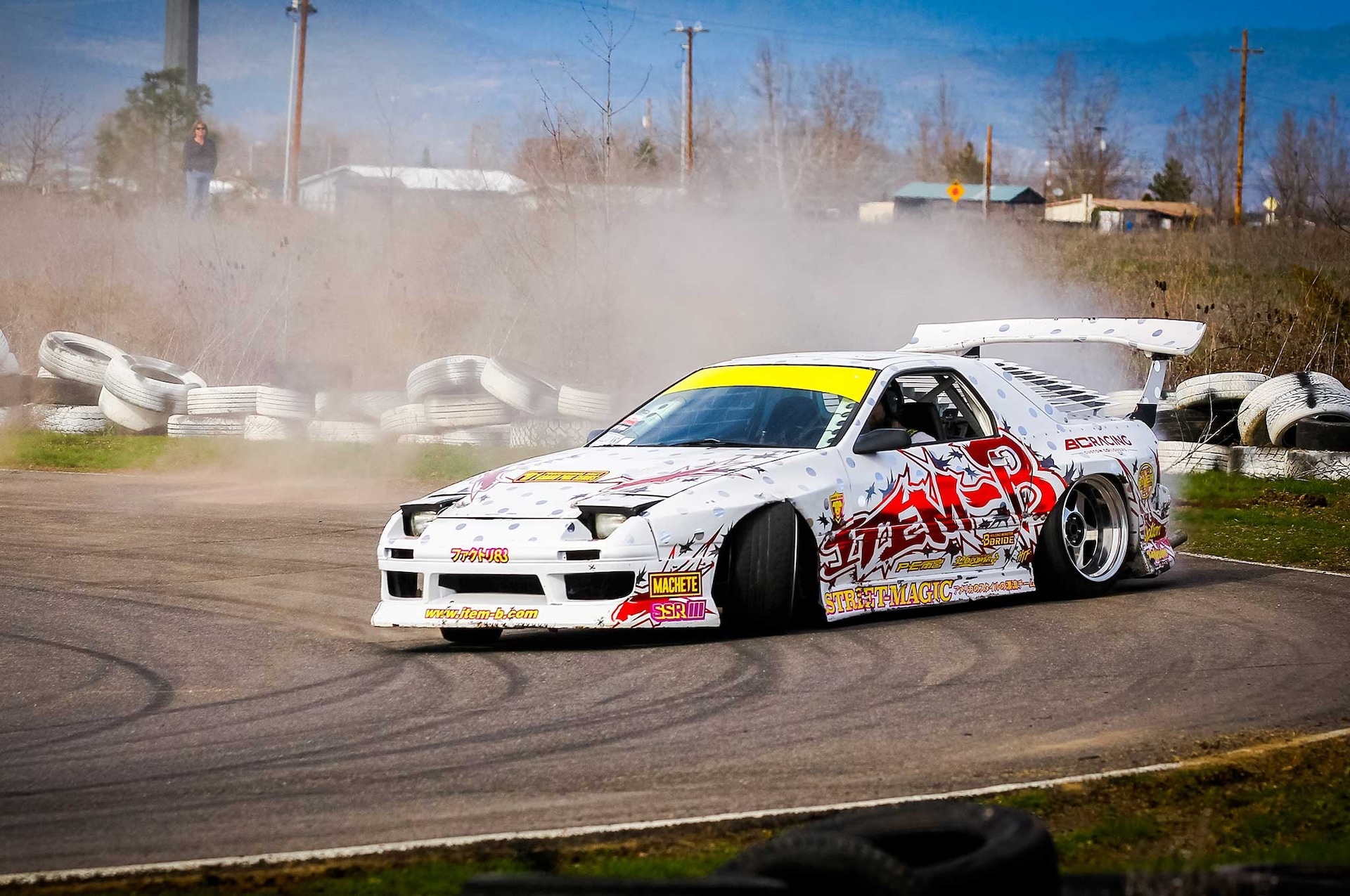 Mazda RX-7 FC, Street Magic, drifting tire smoke, HD Desktop wallpaper