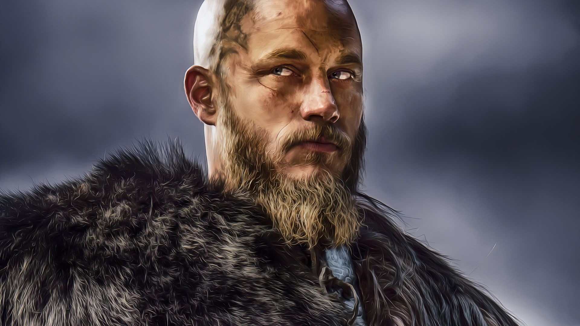 Vikings TV Series, Desktop wallpaper, Ragnar Lodbrok, Travis Fimmel, 1920x1080 Full HD Desktop