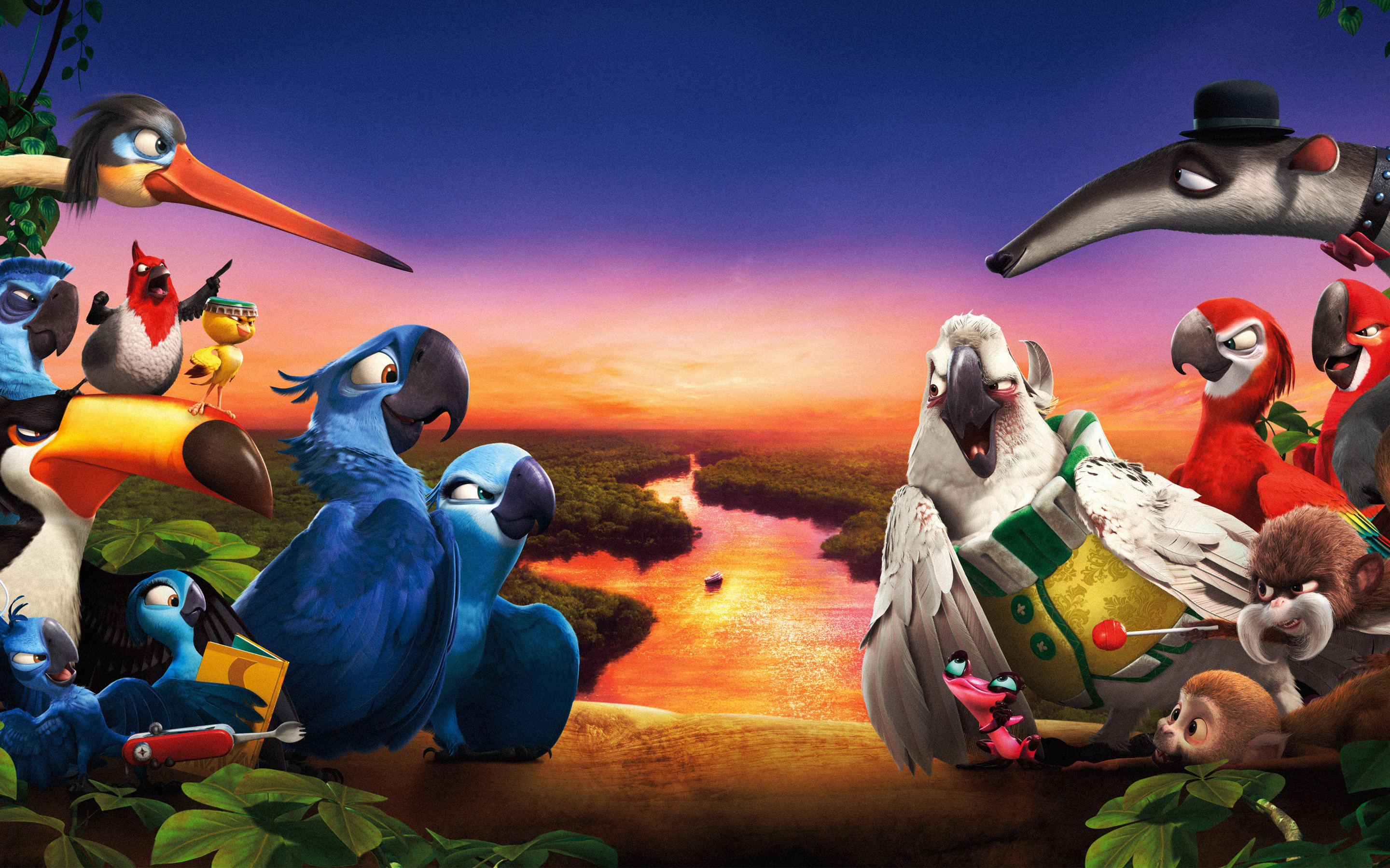 Rio 2, Animated adventure, Amazon rainforest, Musical journey, 2880x1800 HD Desktop