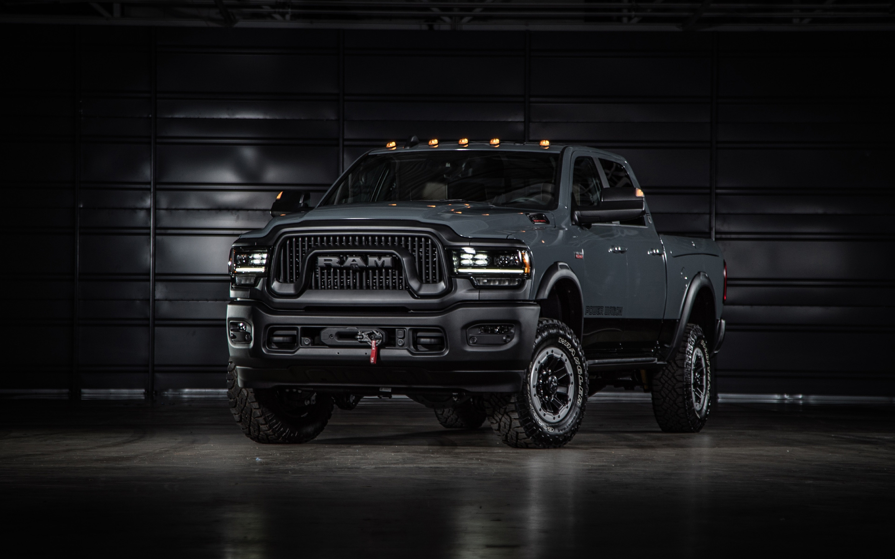 Ram 2500, Power Wagon 4K SUVs, 75th Anniversary Edition, Black pickup truck, 2880x1800 HD Desktop