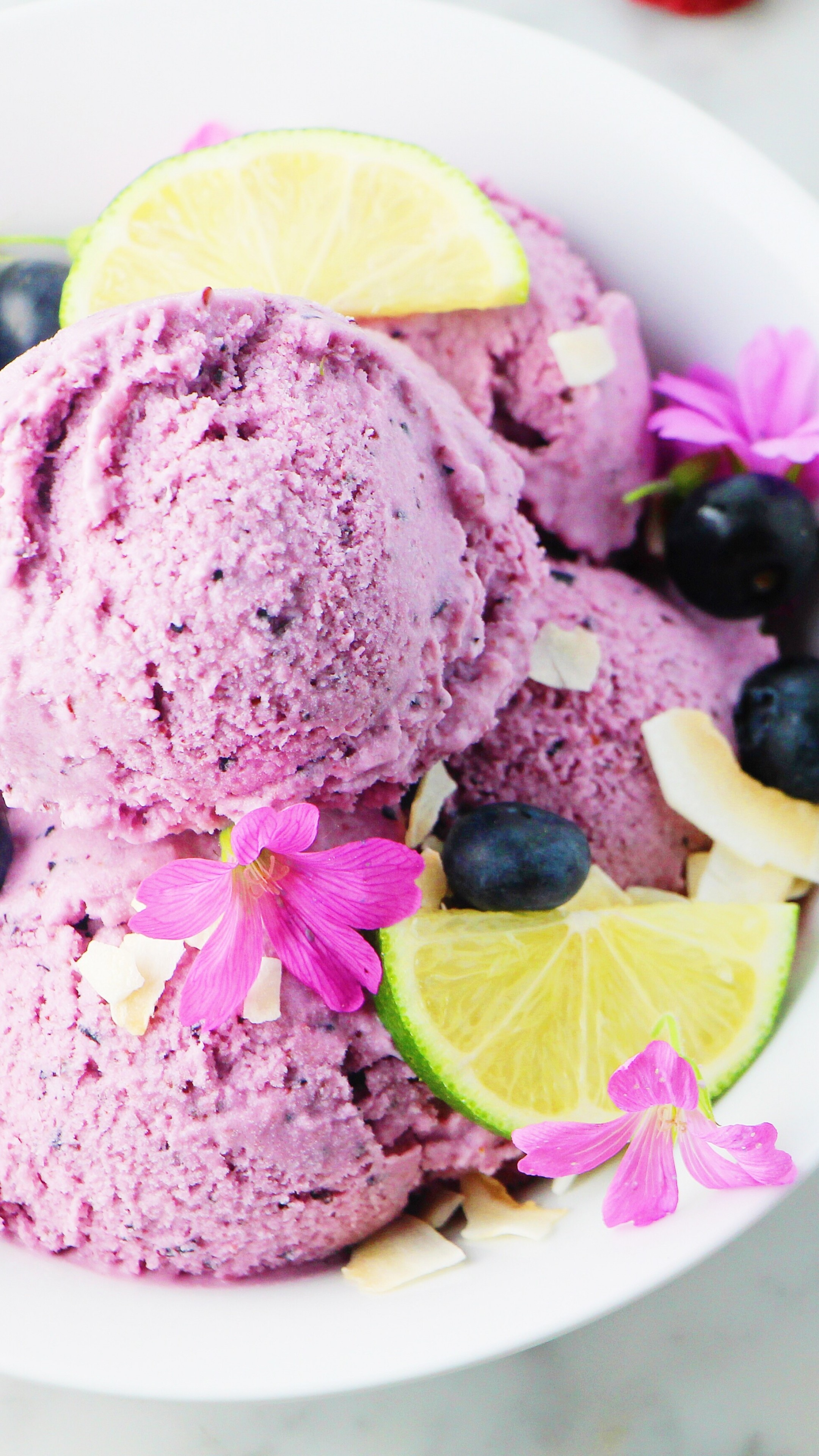 Lime-flavored ice cream, Tangy berries, Refreshing dessert, Creamy frozen treat, 2160x3840 4K Phone