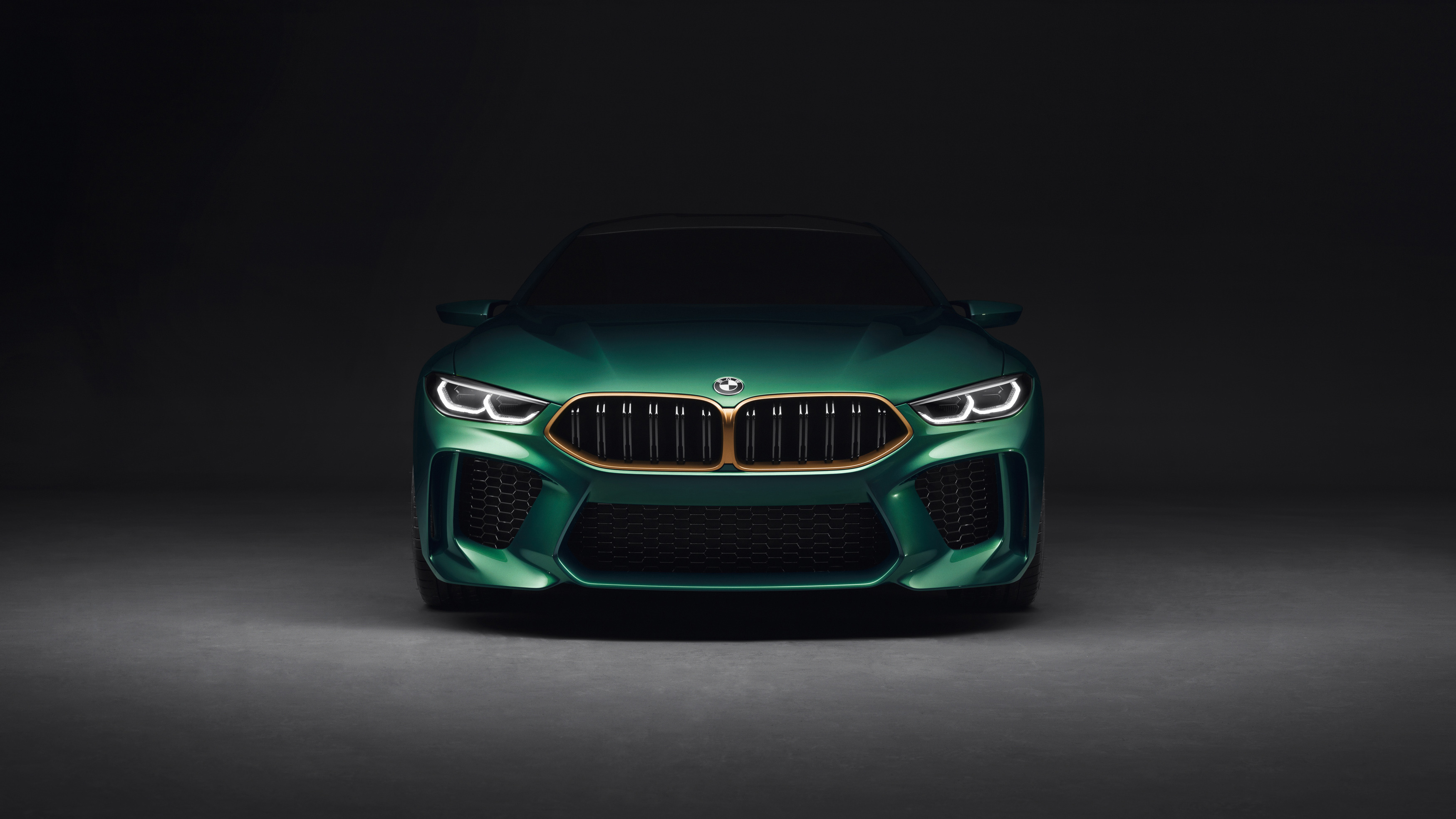 BMW M8, Front View, 4K, Auto, Design, 3500x1970 HD Desktop