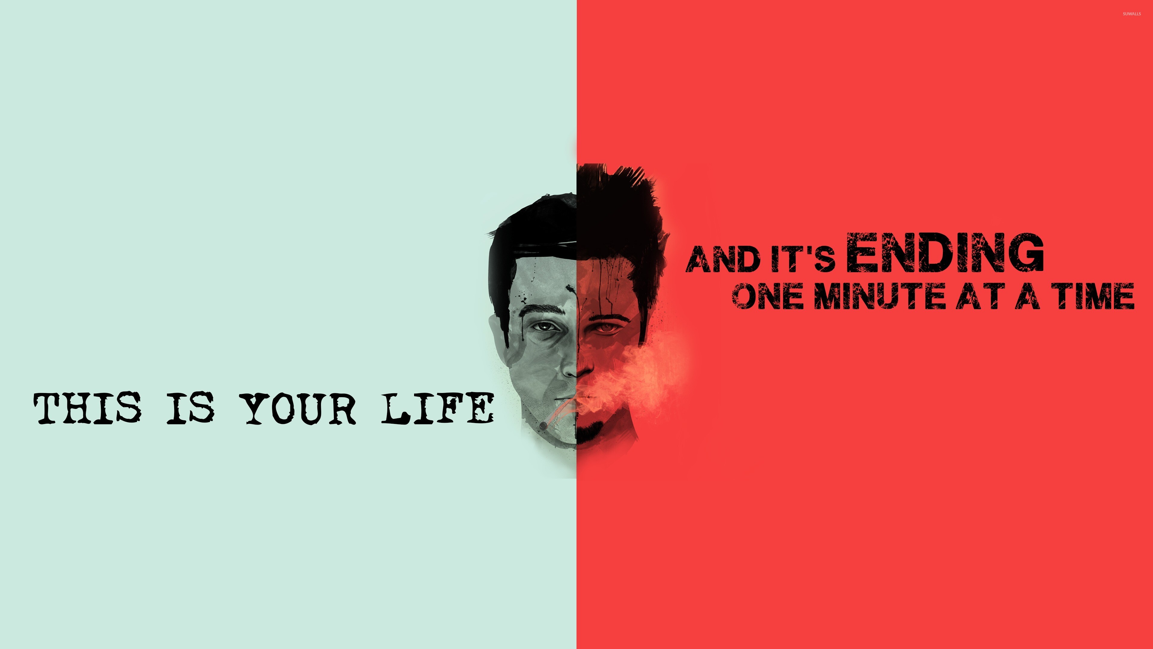 Fight Club wallpaper quote, Thought-provoking lines, Powerful imagery, Symbolic visuals, 3840x2160 4K Desktop