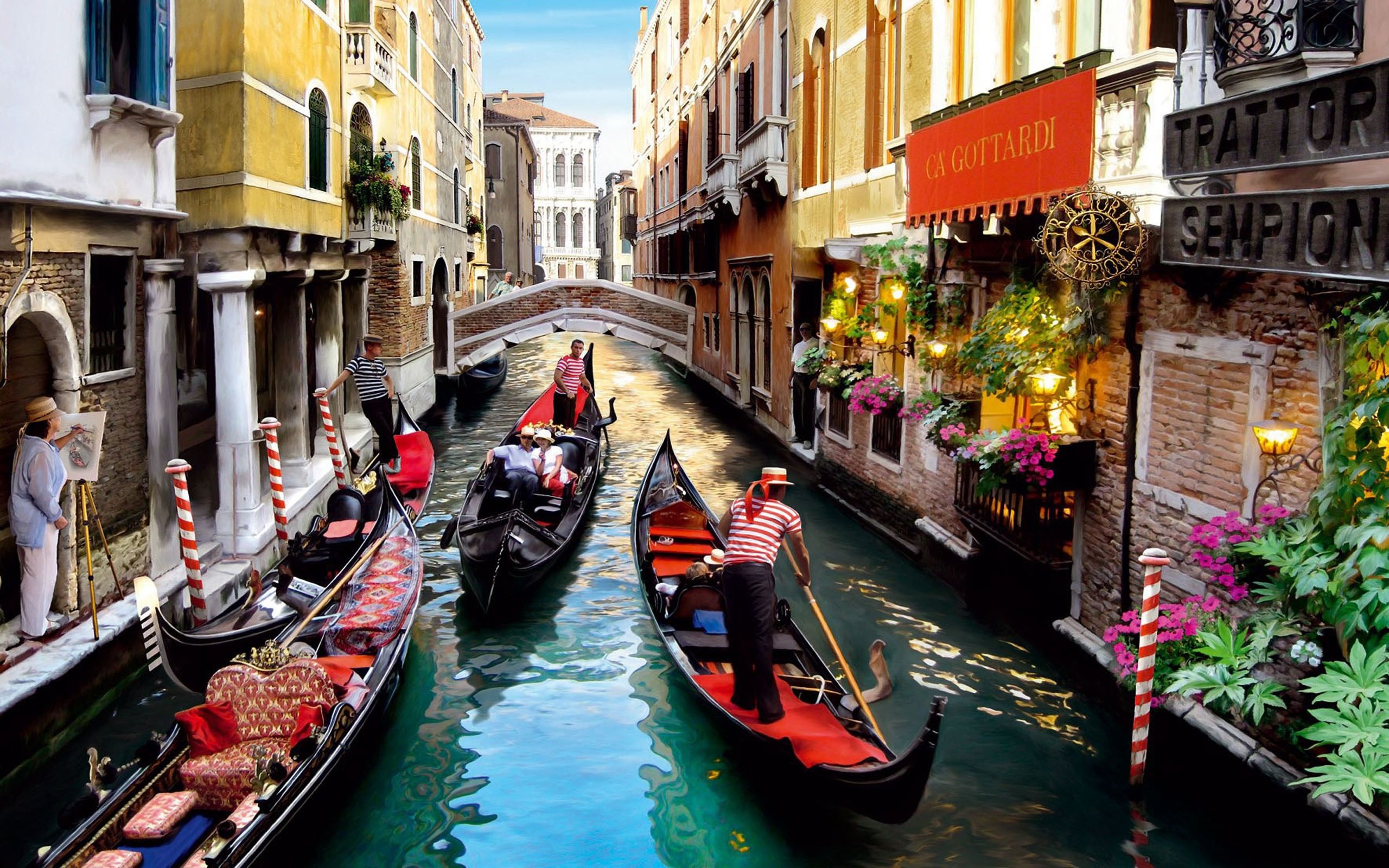 Venetian gondola, Venice wallpapers, Stunning backgrounds, Scenic beauty, 2560x1600 HD Desktop