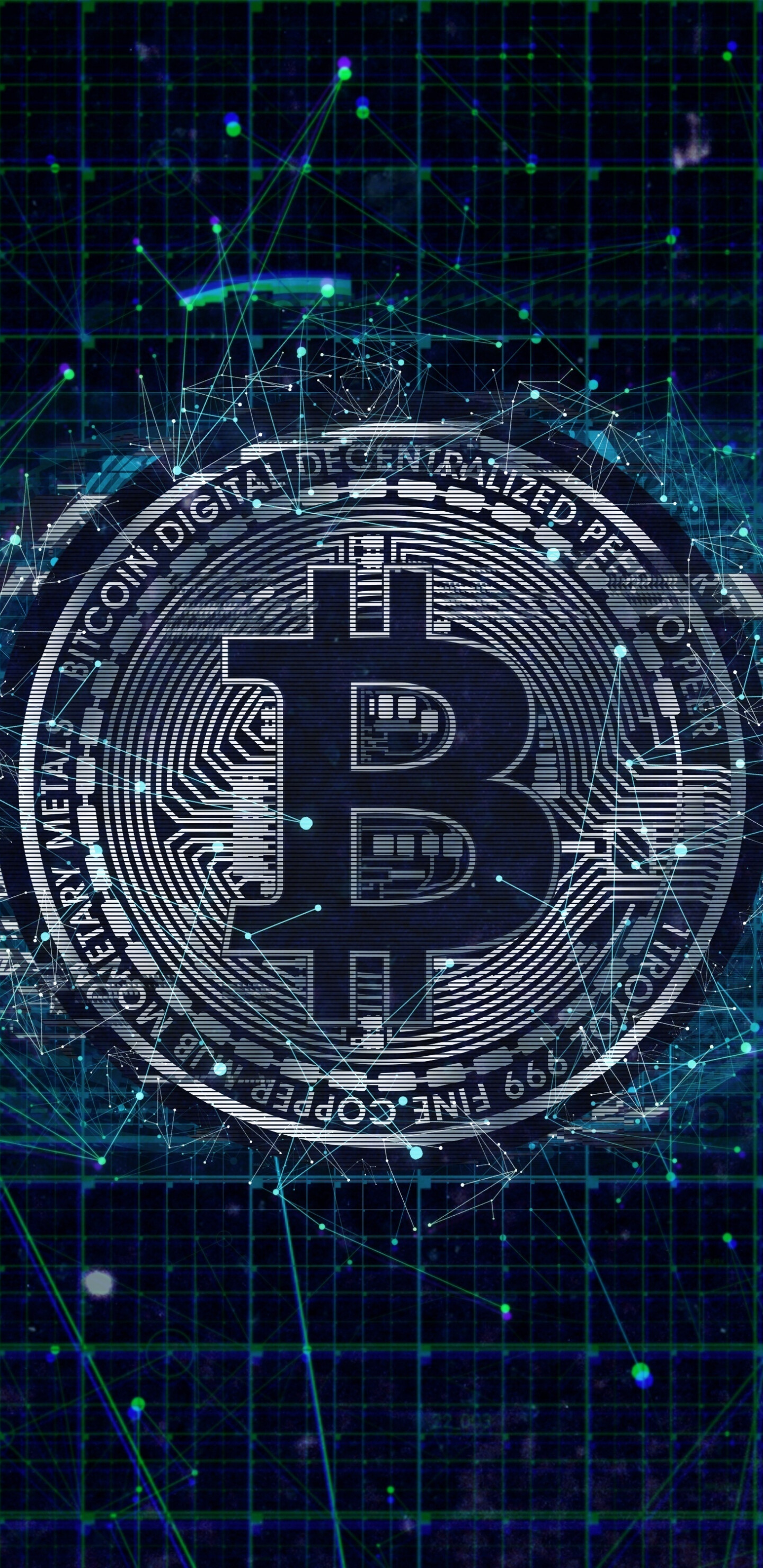 Crypto Bitcoin, Digital art, Currency abstract wallpaper, Samsung Galaxy S8, 1440x2960 HD Phone