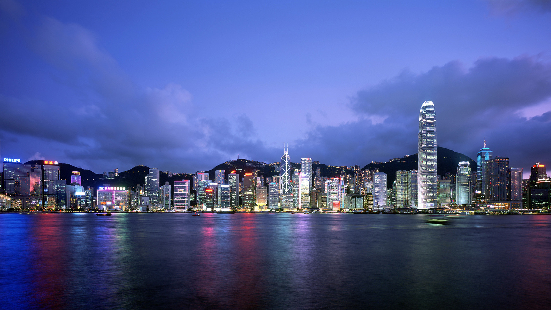 Hong Kong skyline, Captivating cityscape, Architectural beauty, Illuminated buildings, 1920x1080 Full HD Desktop