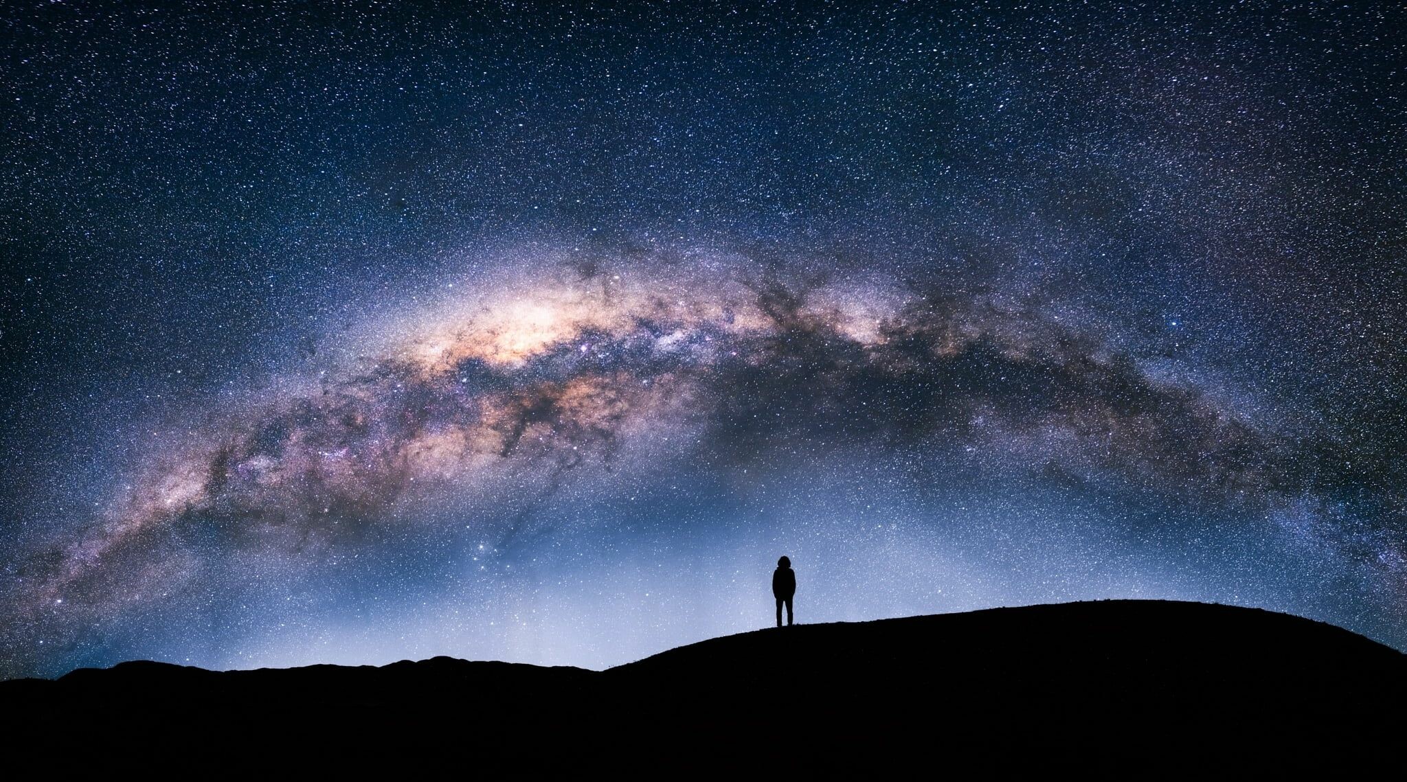Silhouette, Milky Way Wallpaper, 2050x1140 HD Desktop