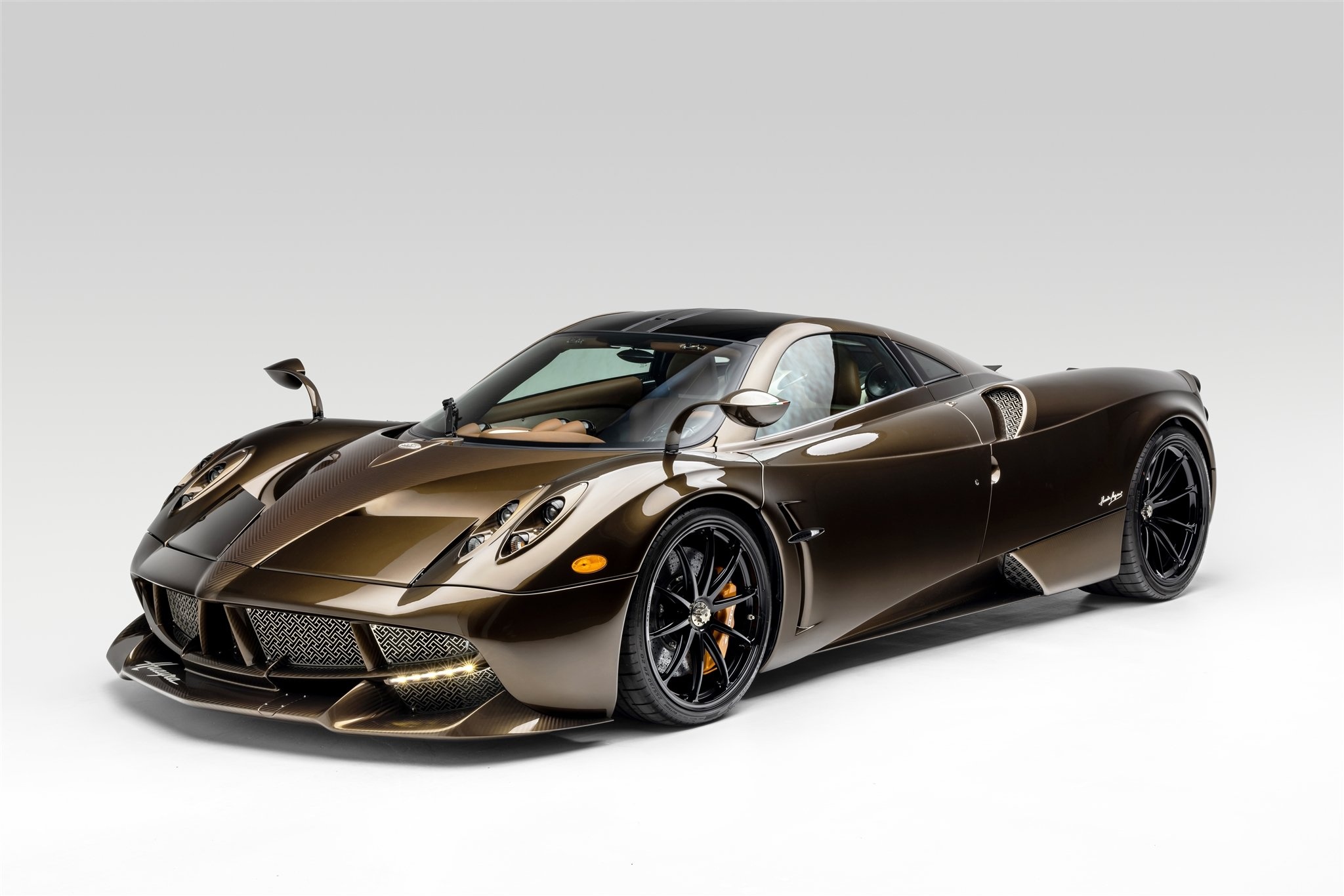Pagani Huayra Hermes Edition, Hermes pattern grille, bronze carbon fiber finish, HD Desktop wallpaper