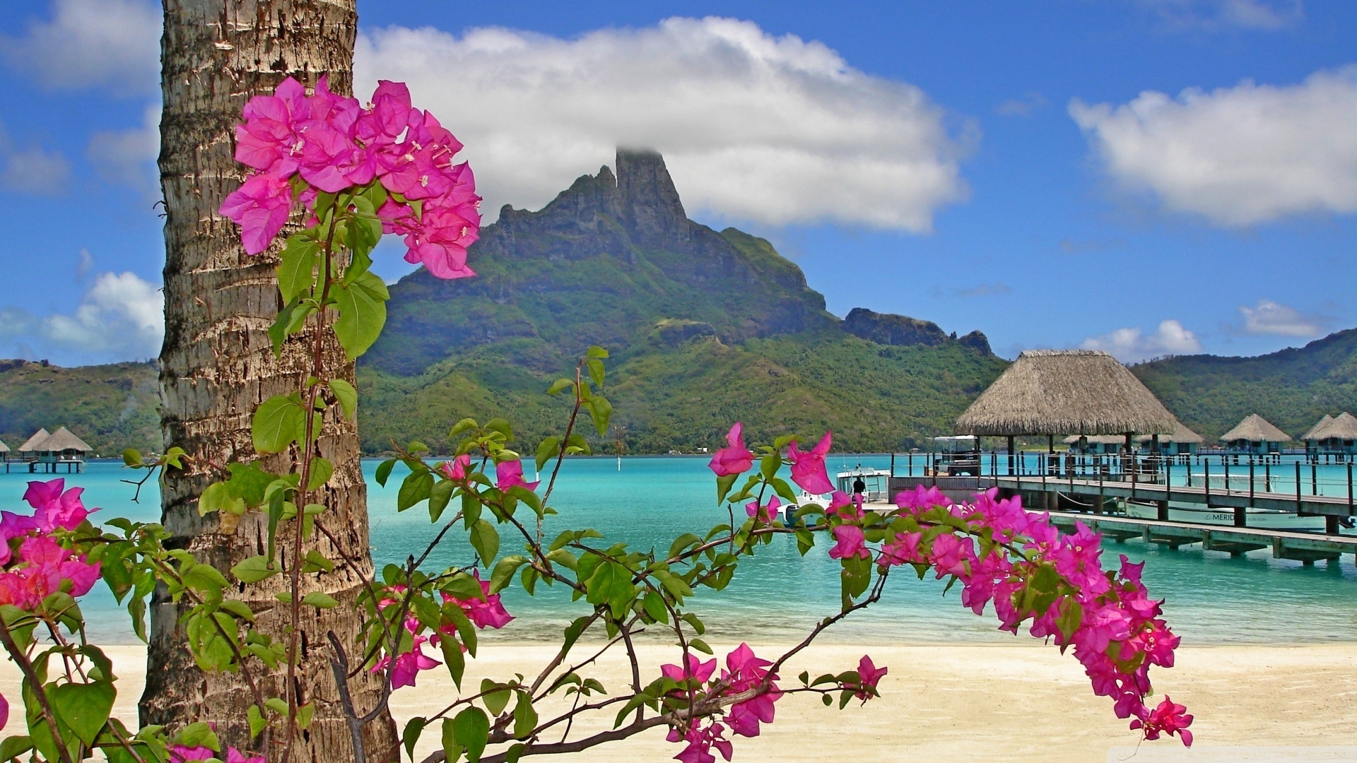 4K UHD wallpaper, Bora Bora landscape, Widescreen beauty, Tropical escape, 1920x1080 Full HD Desktop