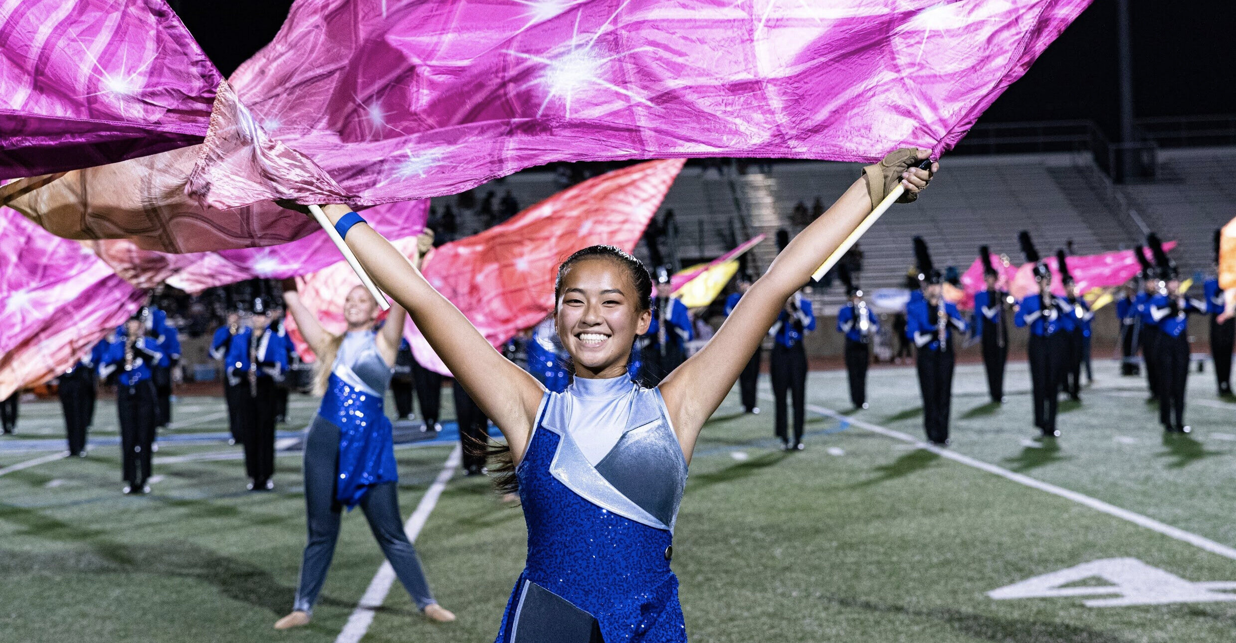 Color Guard, Flag spinning, Hebron colorguard, Hebron band, 2480x1300 HD Desktop